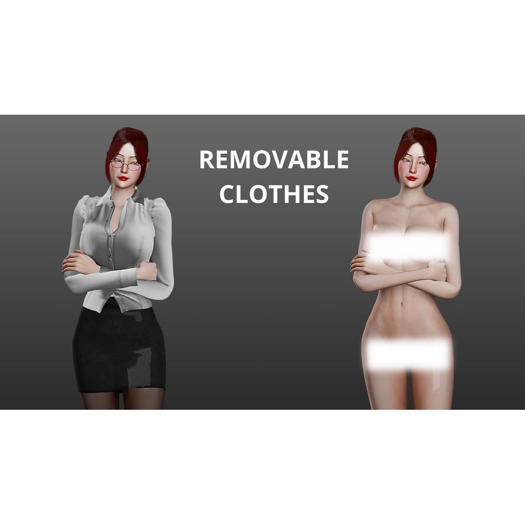Office Woman 3D Model – Game Ready Low-Poly Character, FBX, PBR - View 13