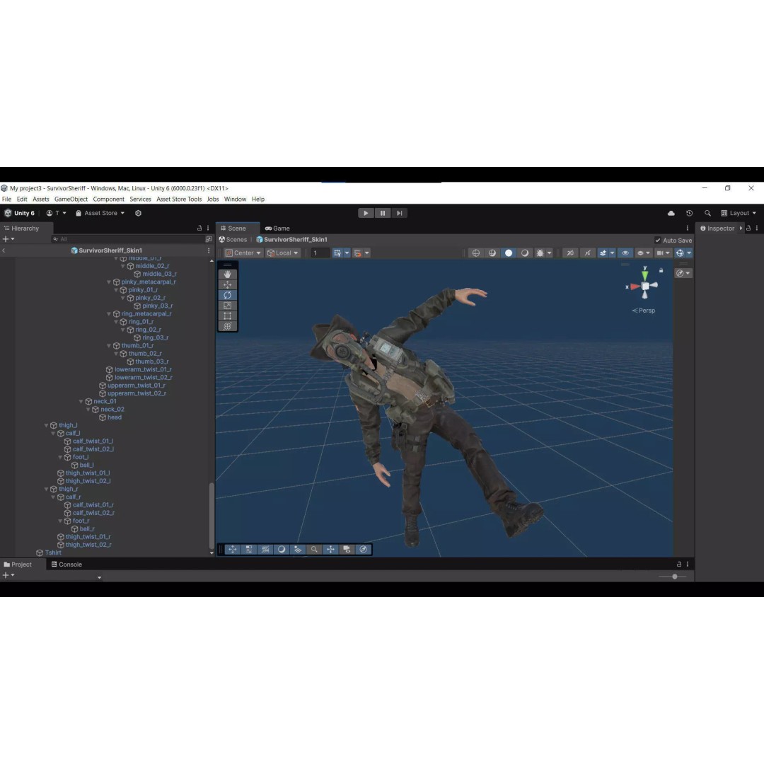 Post-Apocalyptic Sheriff Survivor 3D Model – Low Poly Game Asset, FBX