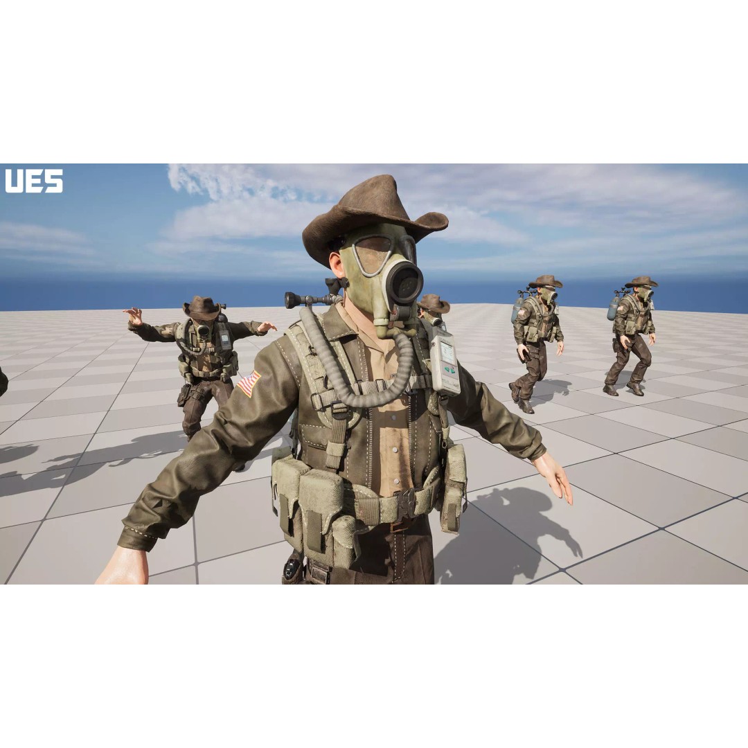 Post-Apocalyptic Sheriff Survivor 3D Model – Low Poly Game Asset, FBX - View 13