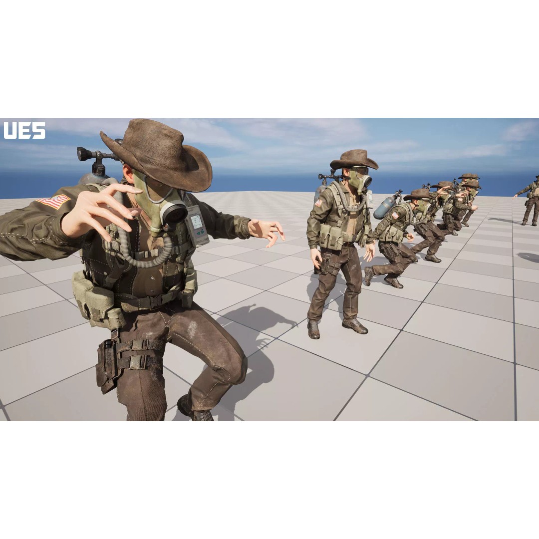 Post-Apocalyptic Sheriff Survivor 3D Model – Low Poly Game Asset, FBX - View 14
