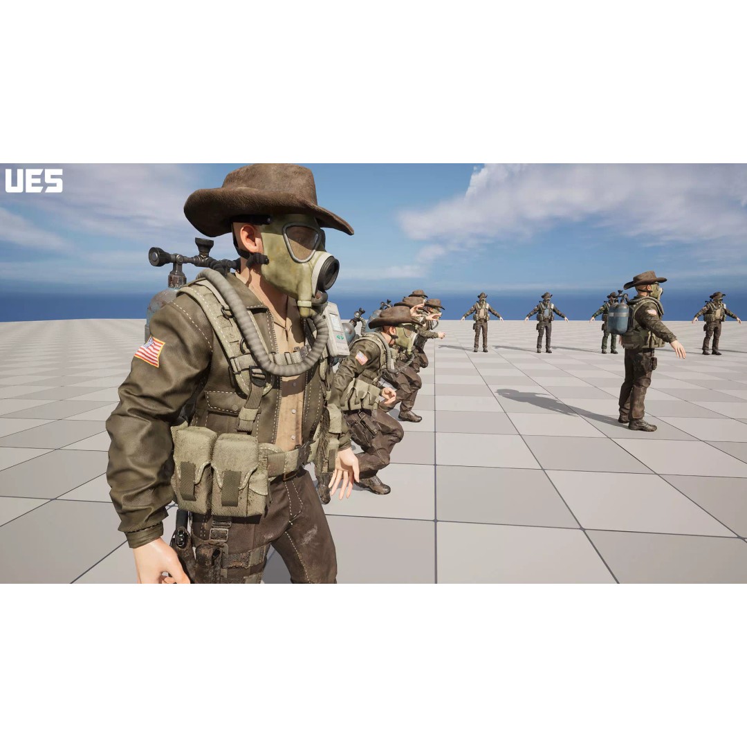 Post-Apocalyptic Sheriff Survivor 3D Model – Low Poly Game Asset, FBX - View 15
