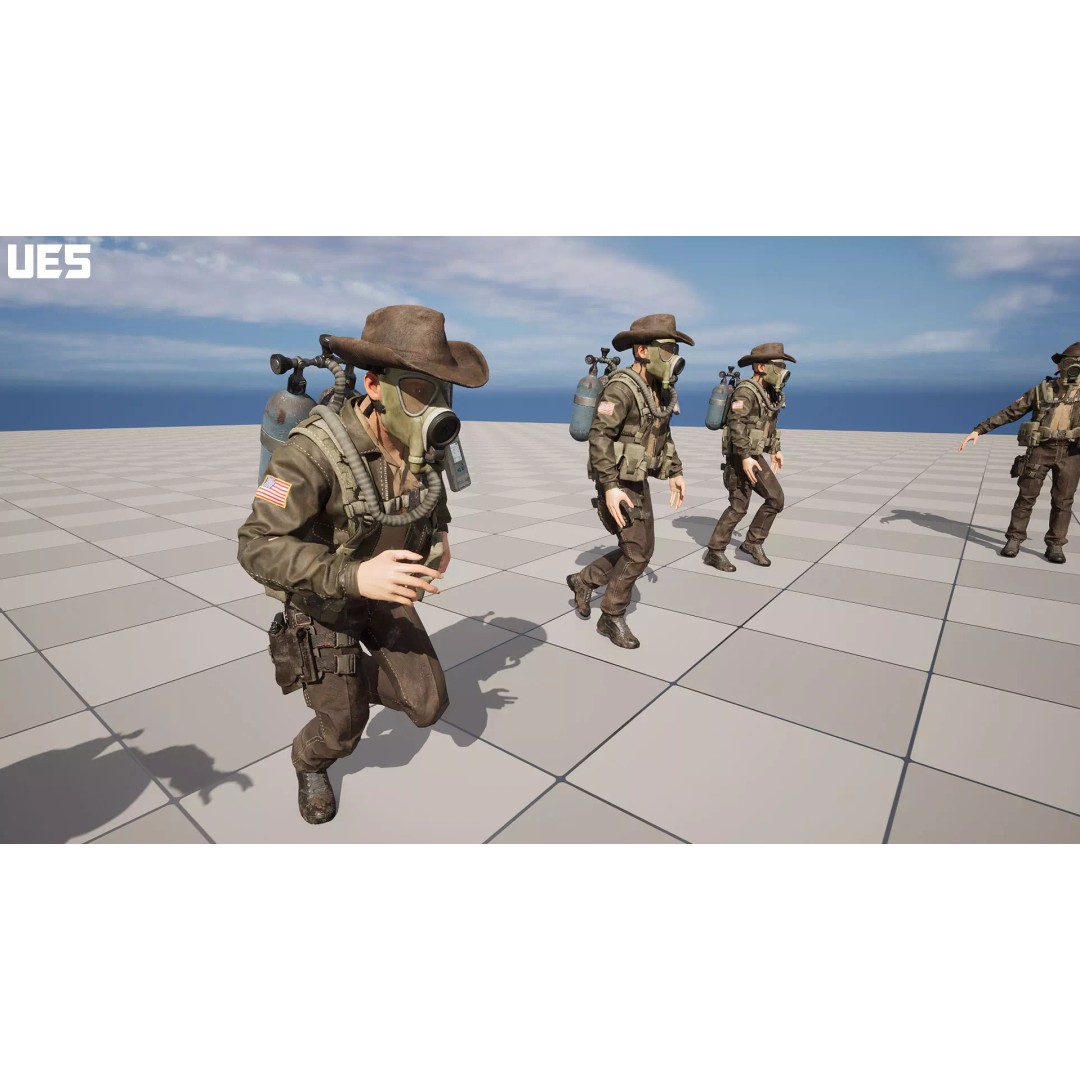Post-Apocalyptic Sheriff Survivor 3D Model – Low Poly Game Asset, FBX - View 16