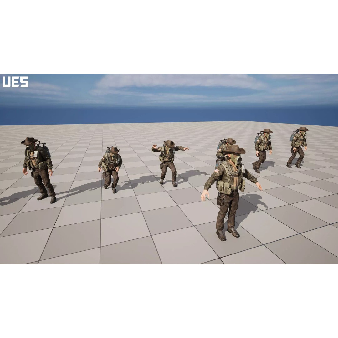 Post-Apocalyptic Sheriff Survivor 3D Model – Low Poly Game Asset, FBX - View 17