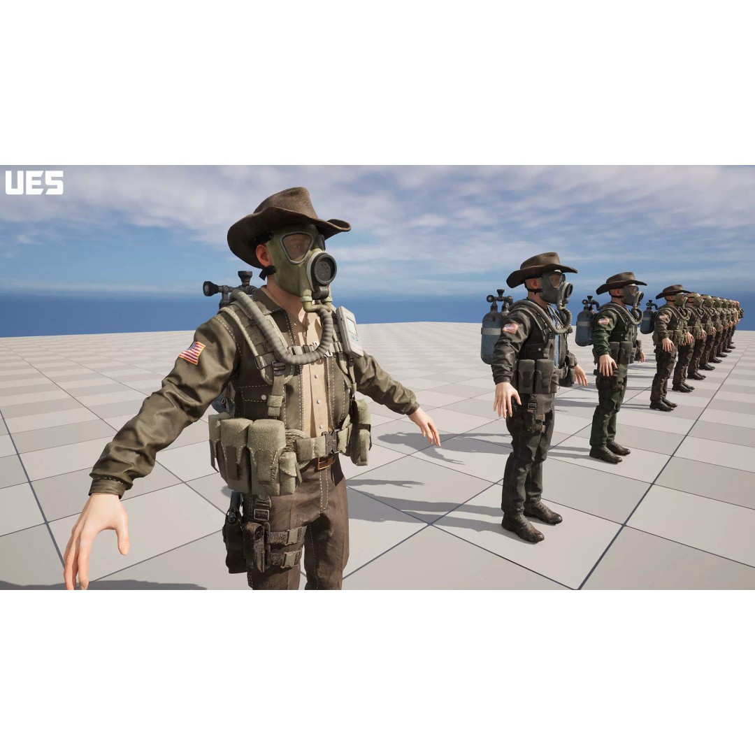 Post-Apocalyptic Sheriff Survivor 3D Model – Low Poly Game Asset, FBX - View 19