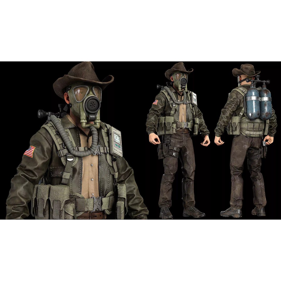 Post-Apocalyptic Sheriff Survivor 3D Model – Low Poly Game Asset, FBX - View 2
