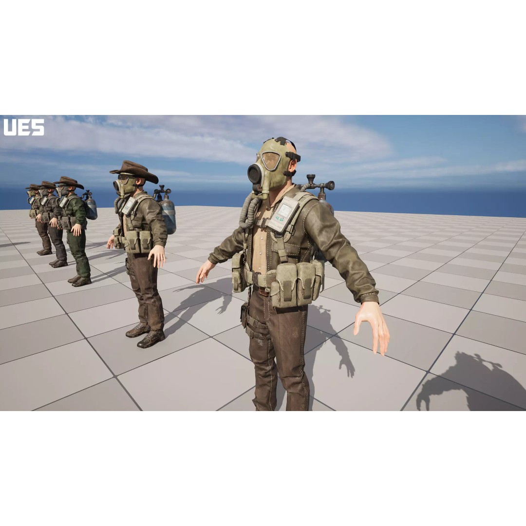 Post-Apocalyptic Sheriff Survivor 3D Model – Low Poly Game Asset, FBX - View 20