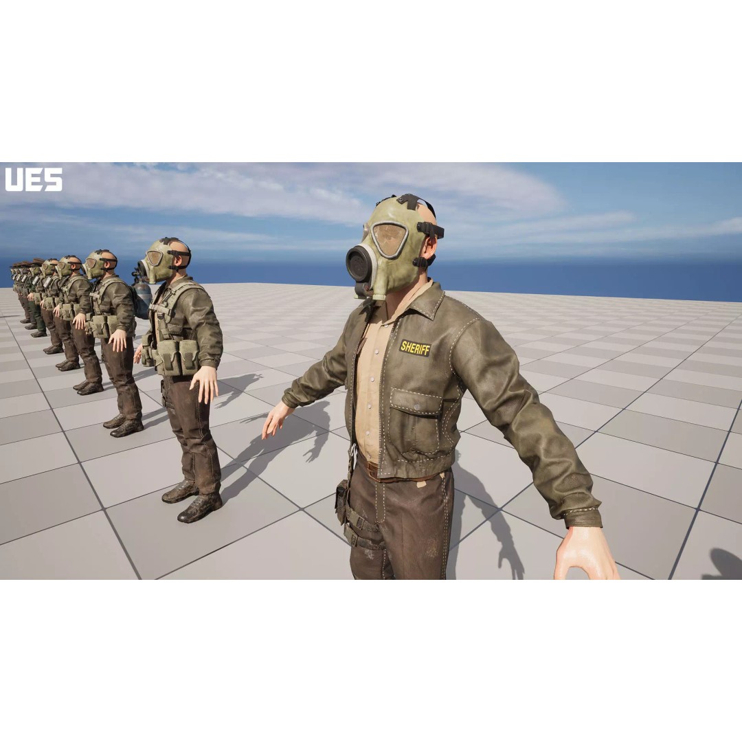 Post-Apocalyptic Sheriff Survivor 3D Model – Low Poly Game Asset, FBX - View 22