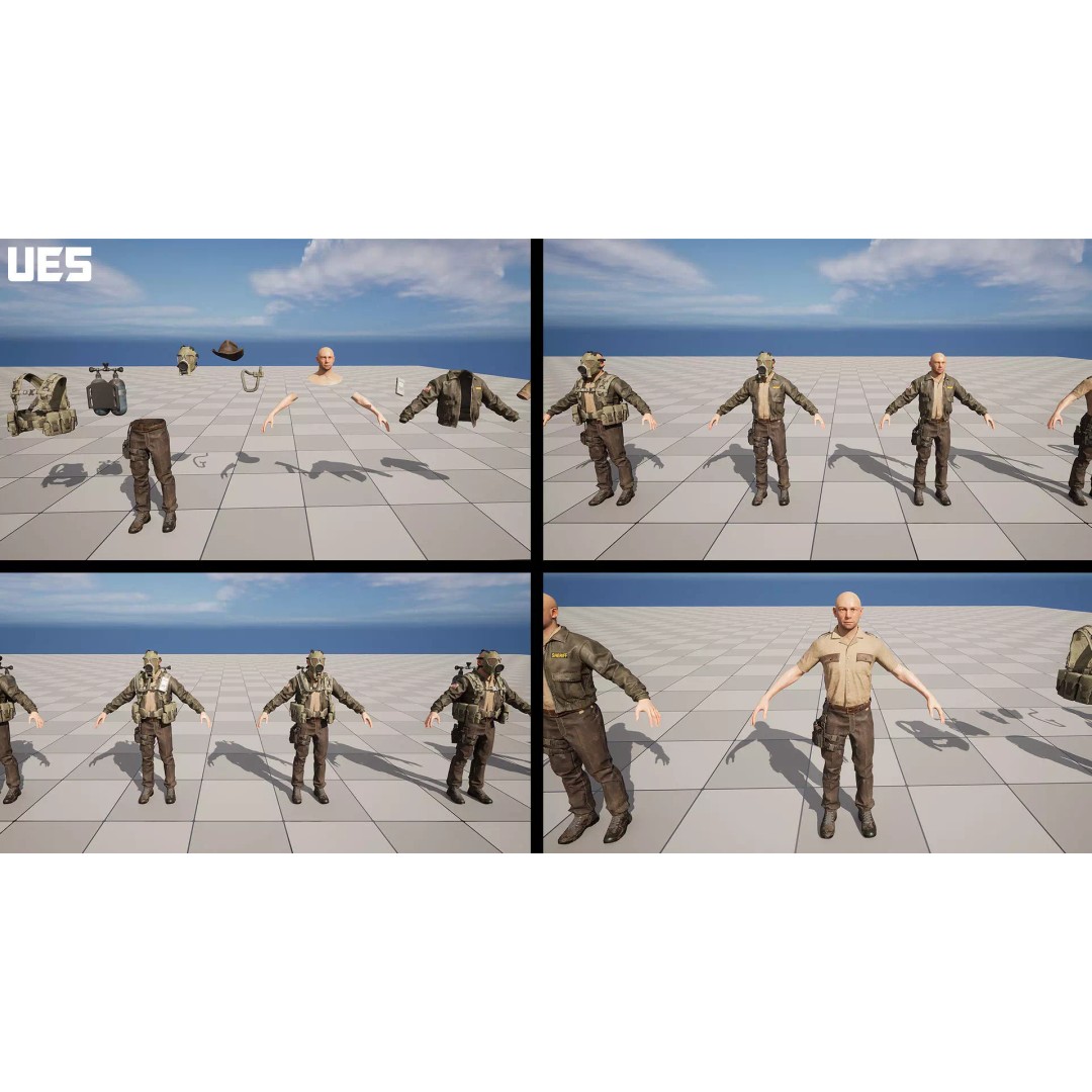 Post-Apocalyptic Sheriff Survivor 3D Model – Low Poly Game Asset, FBX - View 24