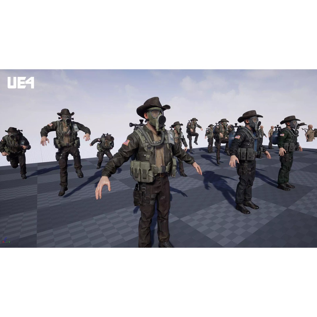 Post-Apocalyptic Sheriff Survivor 3D Model – Low Poly Game Asset, FBX - View 26