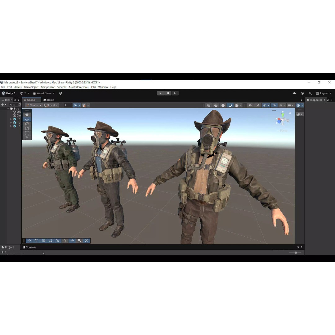 Post-Apocalyptic Sheriff Survivor 3D Model – Low Poly Game Asset, FBX - View 28