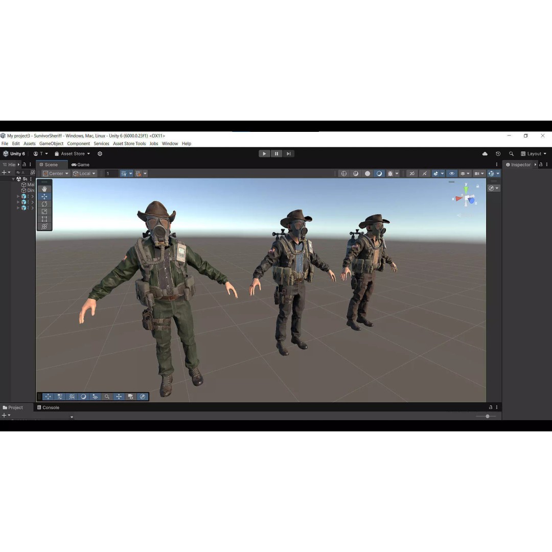 Post-Apocalyptic Sheriff Survivor 3D Model – Low Poly Game Asset, FBX - View 29