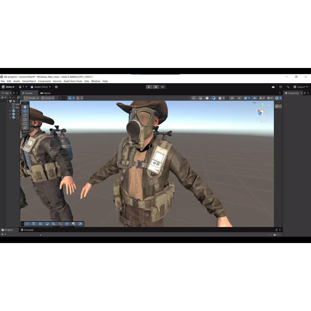 Post-Apocalyptic Sheriff Survivor 3D Model – Low Poly Game Asset, FBX - View 30