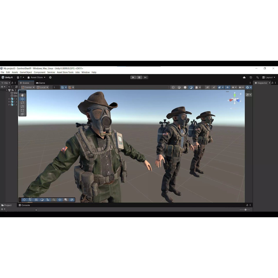 Post-Apocalyptic Sheriff Survivor 3D Model – Low Poly Game Asset, FBX - View 31