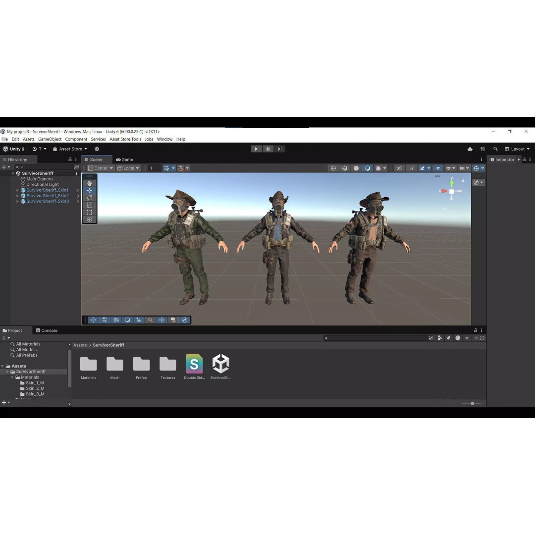Post-Apocalyptic Sheriff Survivor 3D Model – Low Poly Game Asset, FBX - View 32