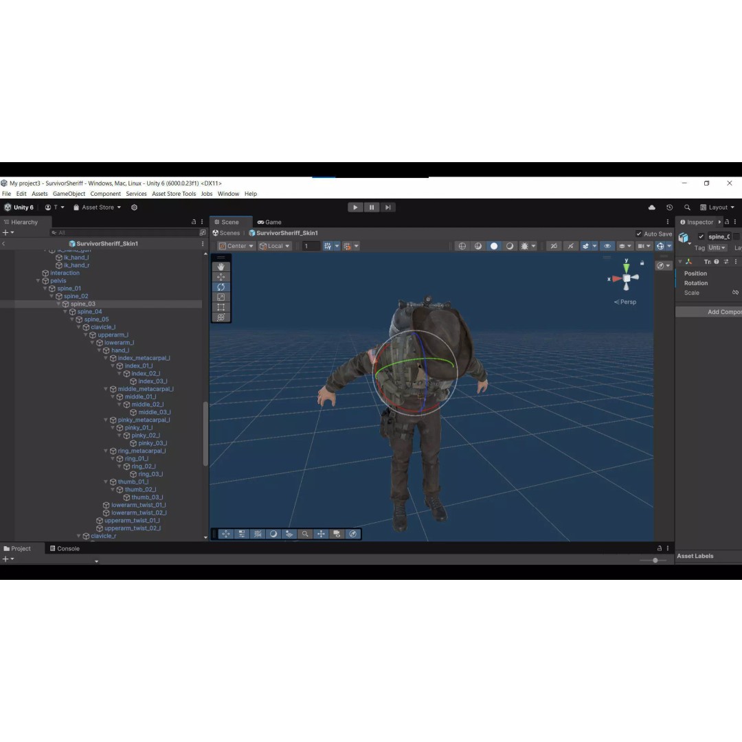 Post-Apocalyptic Sheriff Survivor 3D Model – Low Poly Game Asset, FBX - View 34
