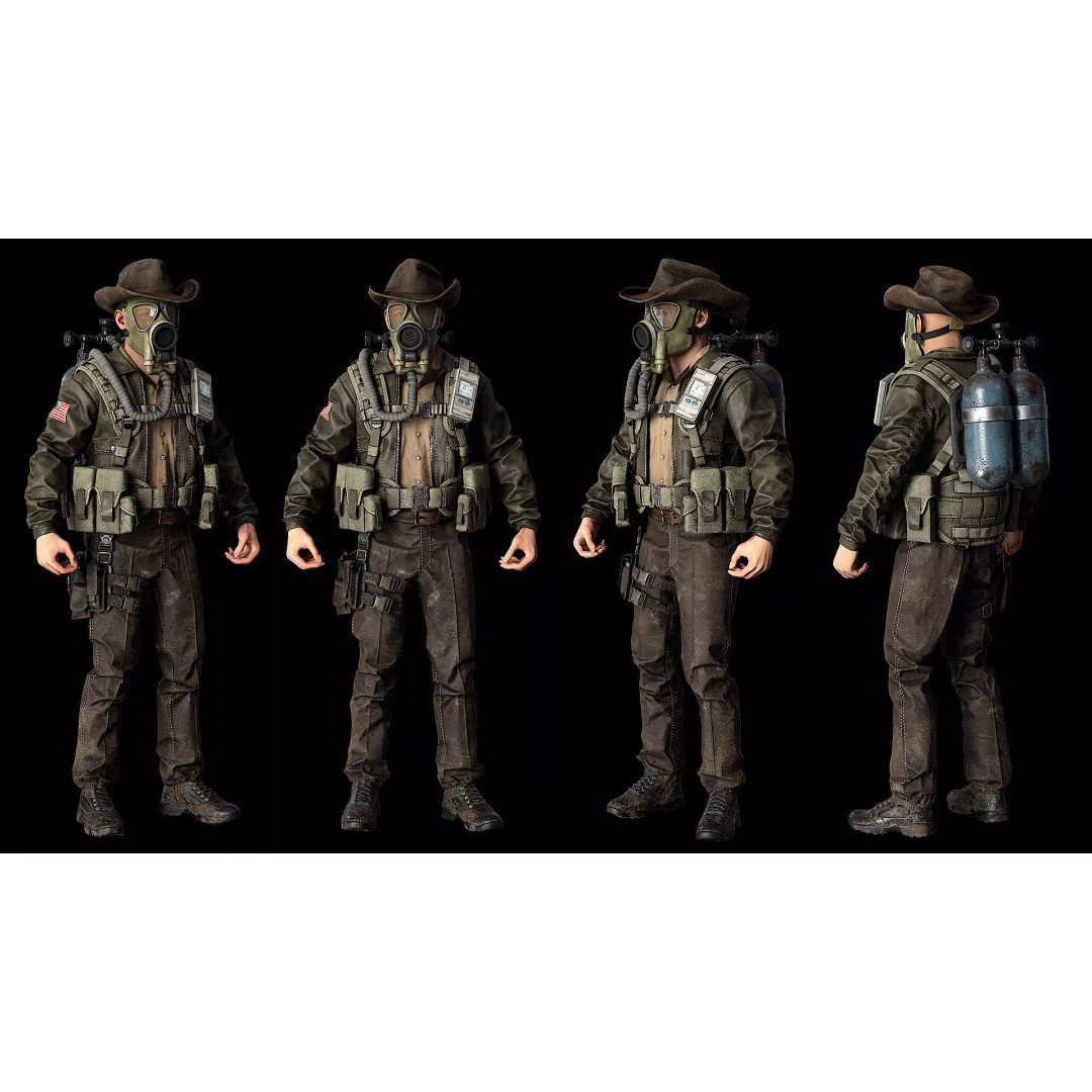 Post-Apocalyptic Sheriff Survivor 3D Model – Low Poly Game Asset, FBX - View 8