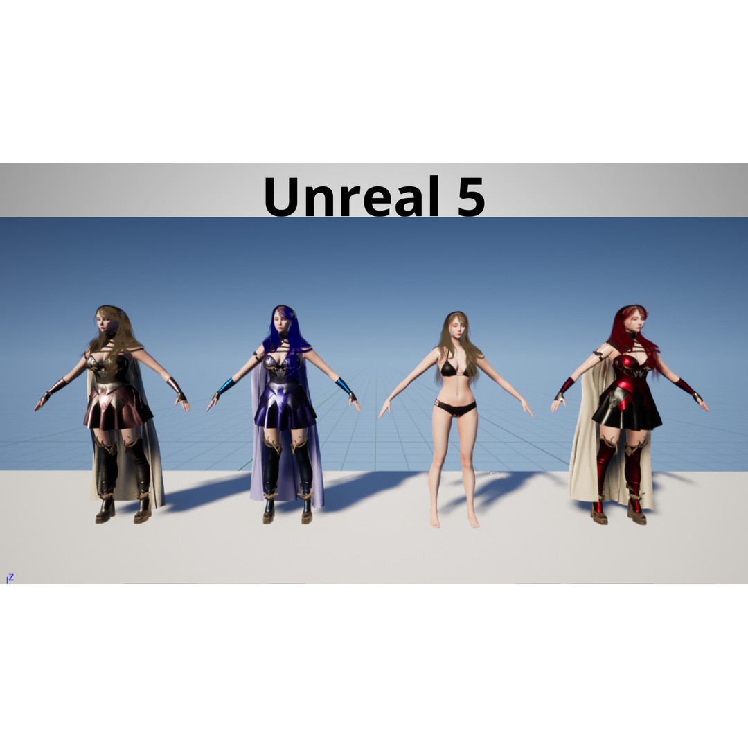 Pink Archer Girl 3D Model – Low-Poly Game Ready Character, FBX - View 9