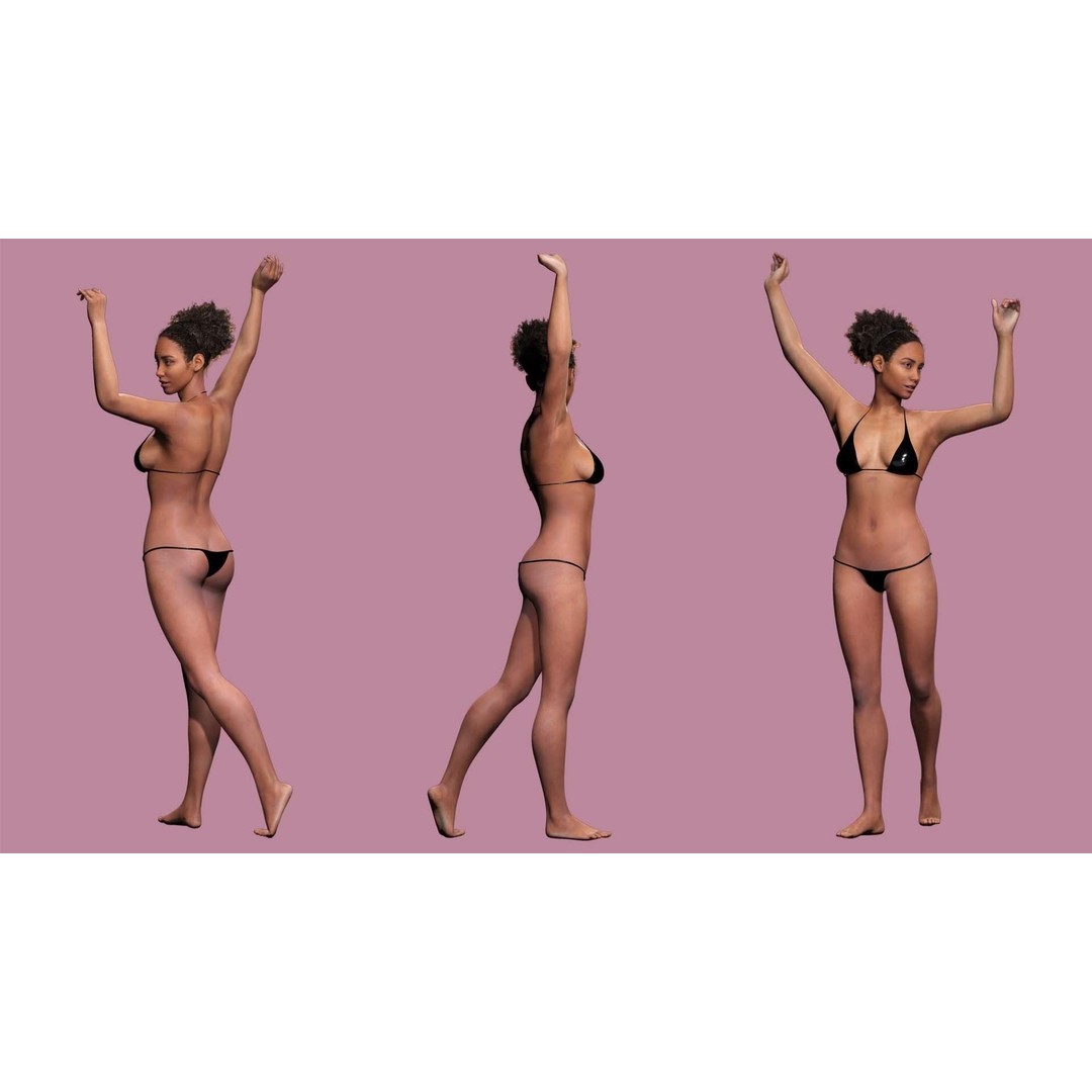 Kali 3D Model – Wilderness Style Low-Poly Character, Rigged & PBR - View 15