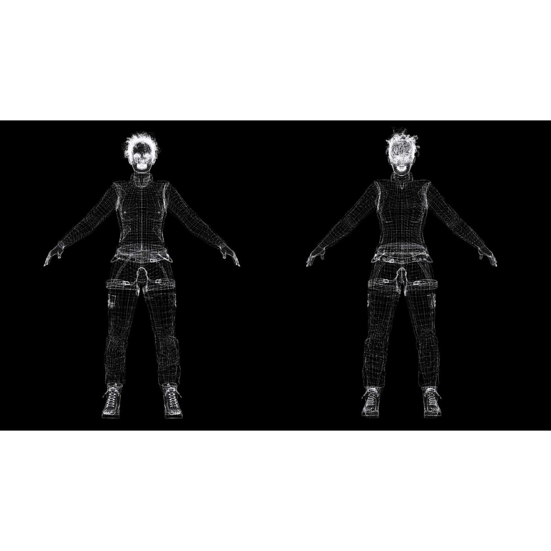 Kali 3D Model – Wilderness Style Low-Poly Character, Rigged & PBR - View 27