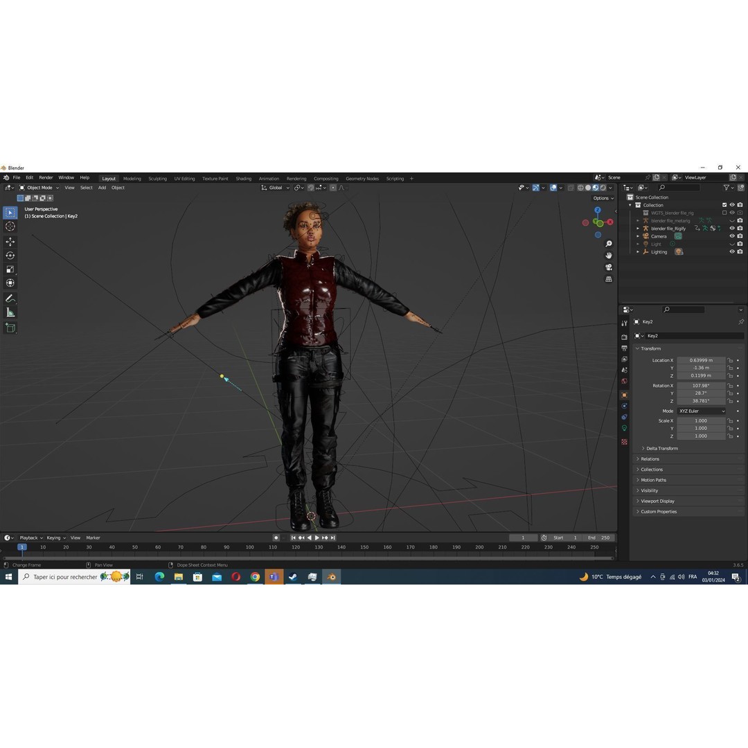 Kali 3D Model – Wilderness Style Low-Poly Character, Rigged & PBR - View 29