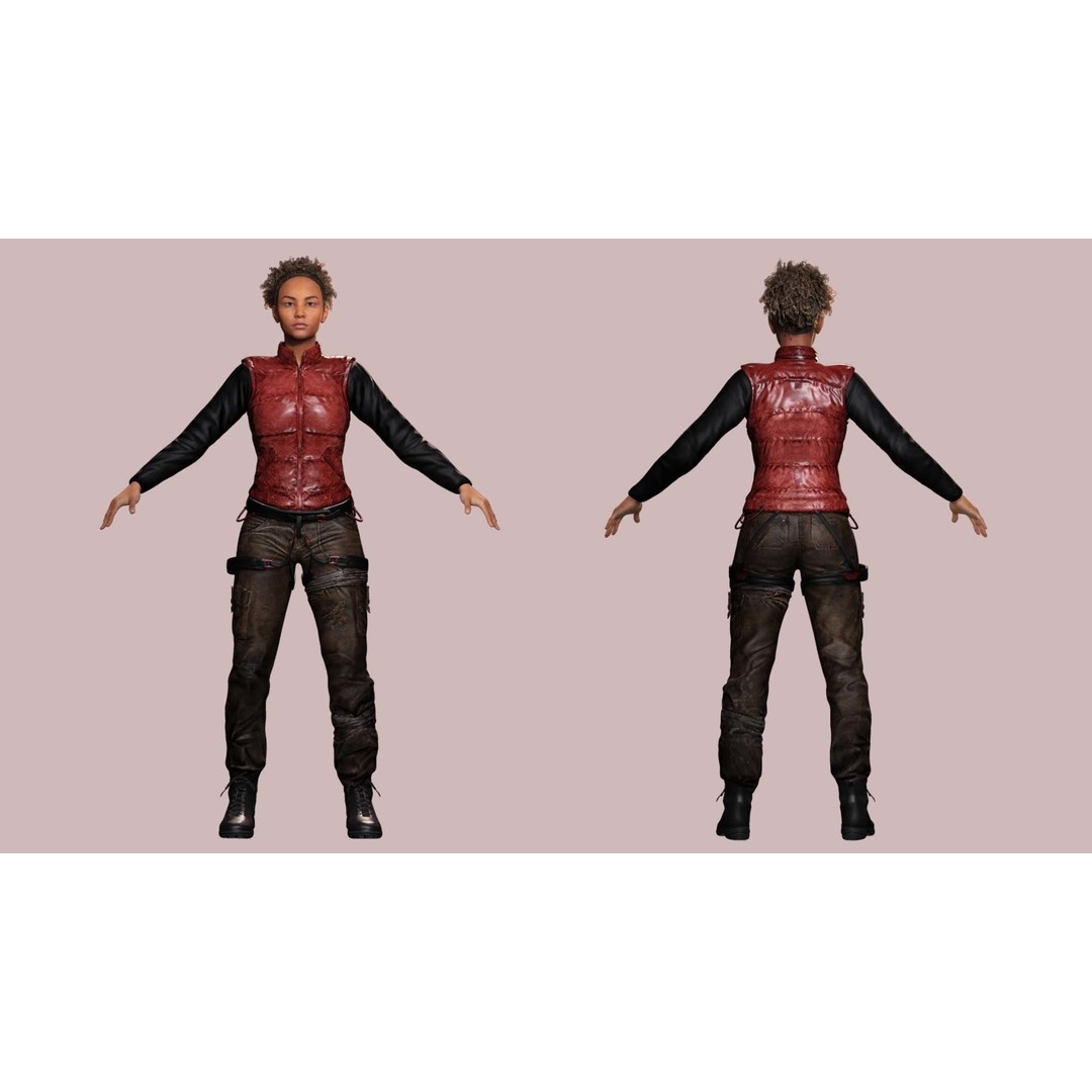 Kali 3D Model – Wilderness Style Low-Poly Character, Rigged & PBR - View 3