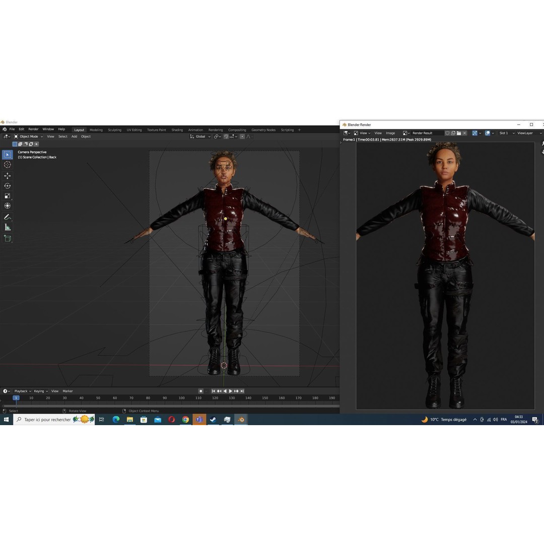 Kali 3D Model – Wilderness Style Low-Poly Character, Rigged & PBR - View 30