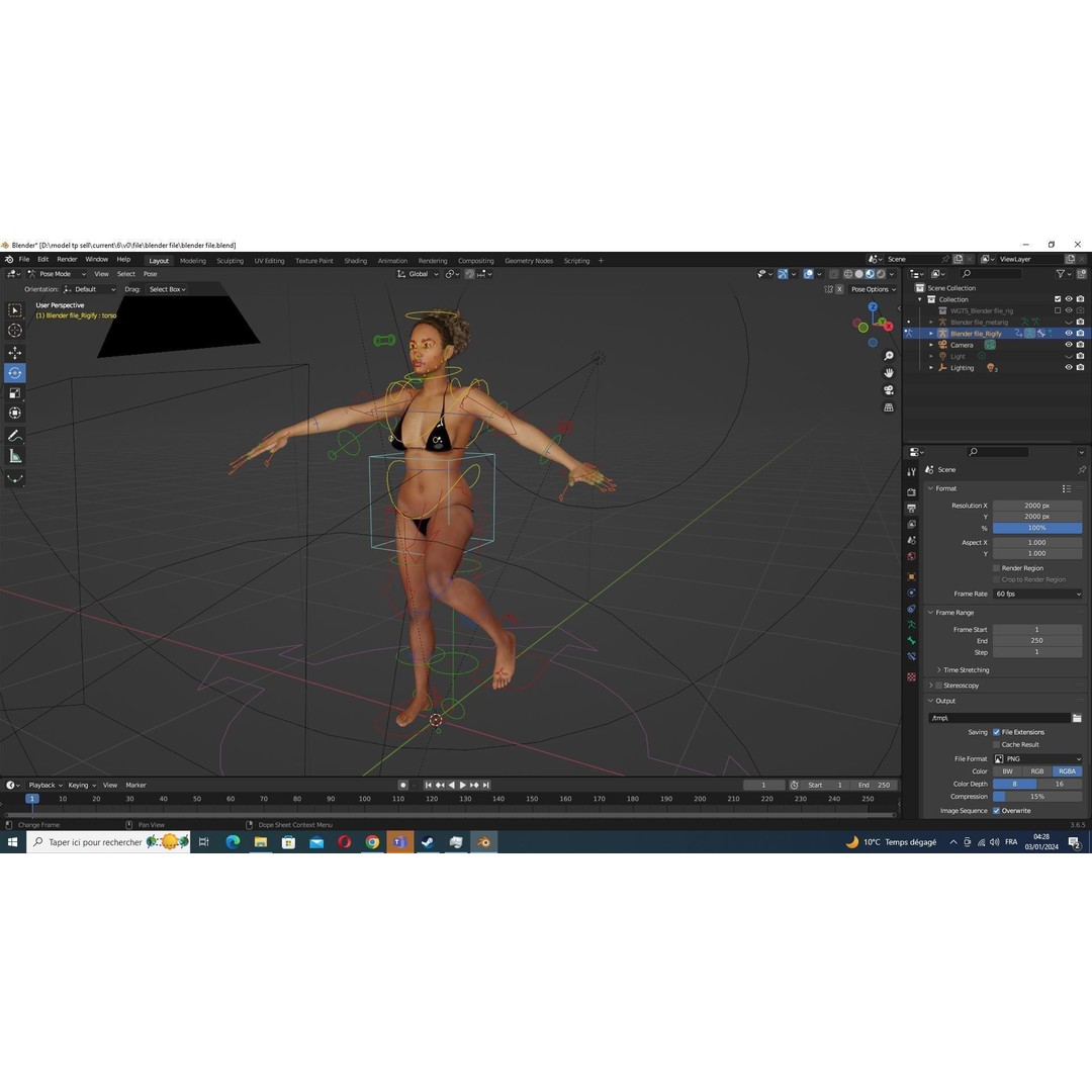 Kali 3D Model – Wilderness Style Low-Poly Character, Rigged & PBR - View 32