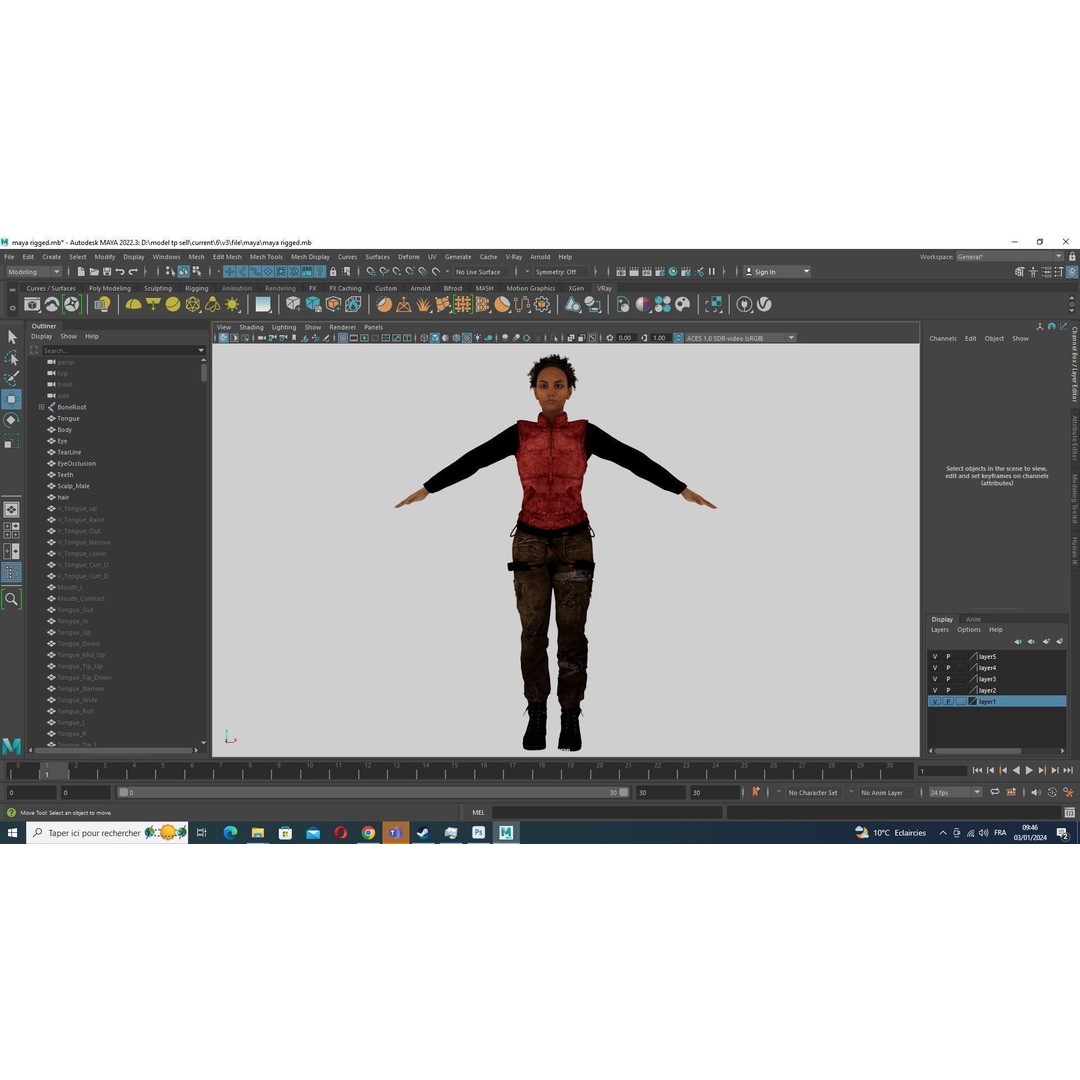 Kali 3D Model – Wilderness Style Low-Poly Character, Rigged & PBR - View 38