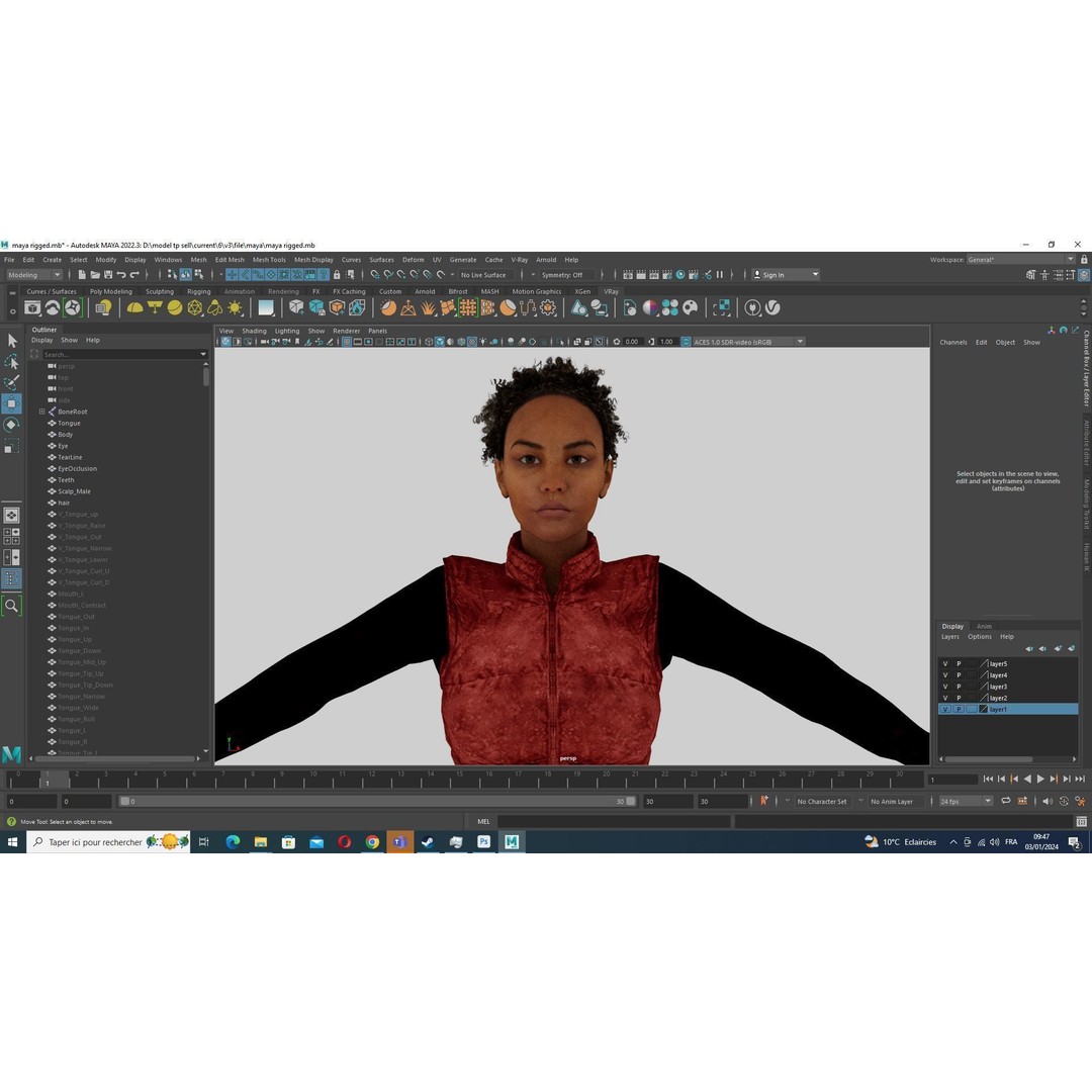 Kali 3D Model – Wilderness Style Low-Poly Character, Rigged & PBR - View 39