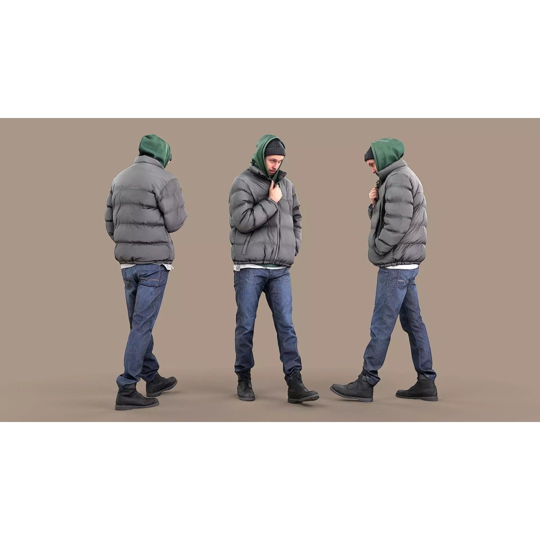 Casual Male Character 3D Model – Photorealistic Game Asset, FBX - View 2