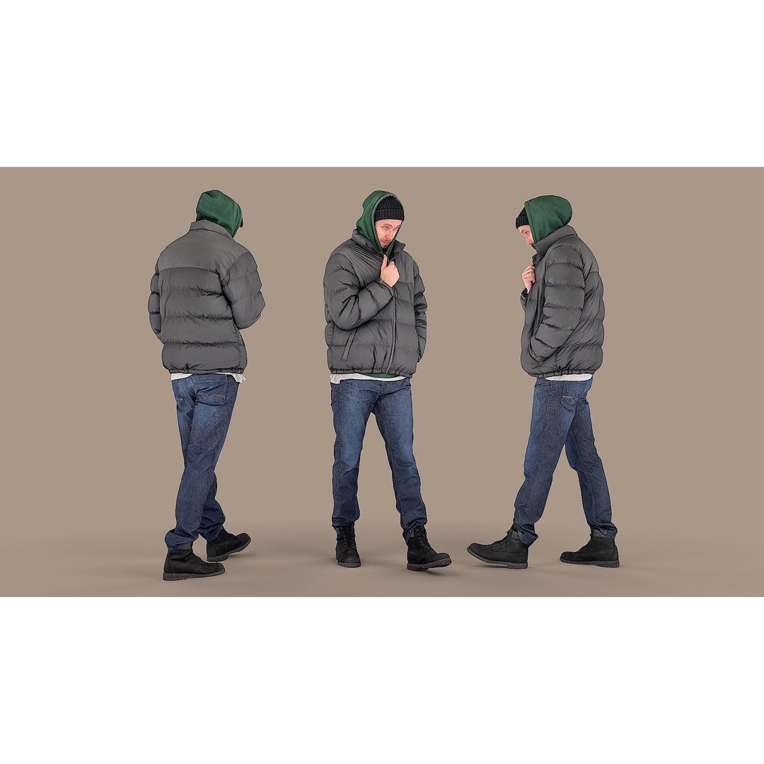 Casual Male Character 3D Model – Photorealistic Game Asset, FBX - View 3