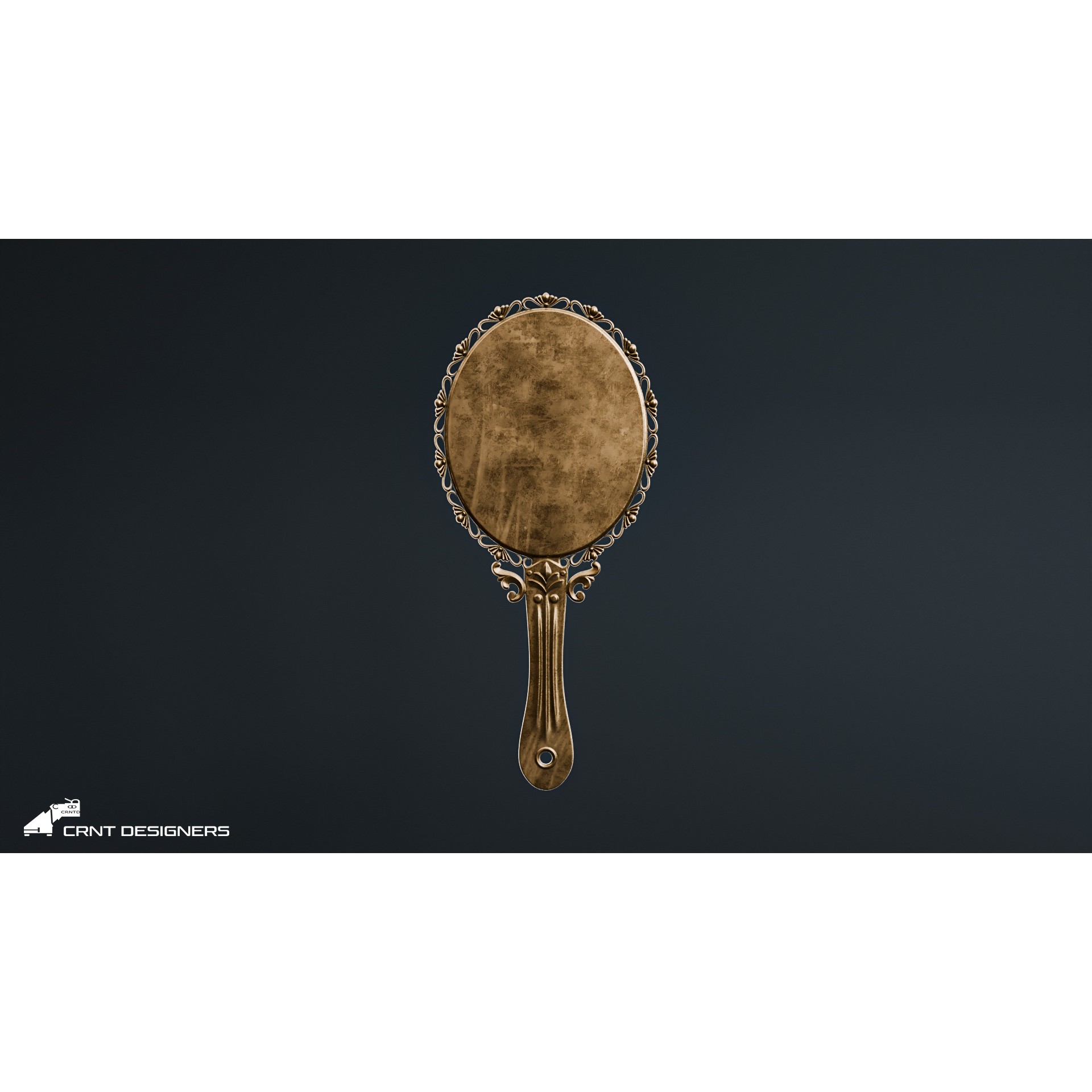 Vintage Hand Mirror - PBR Textured 3D Model - View 11