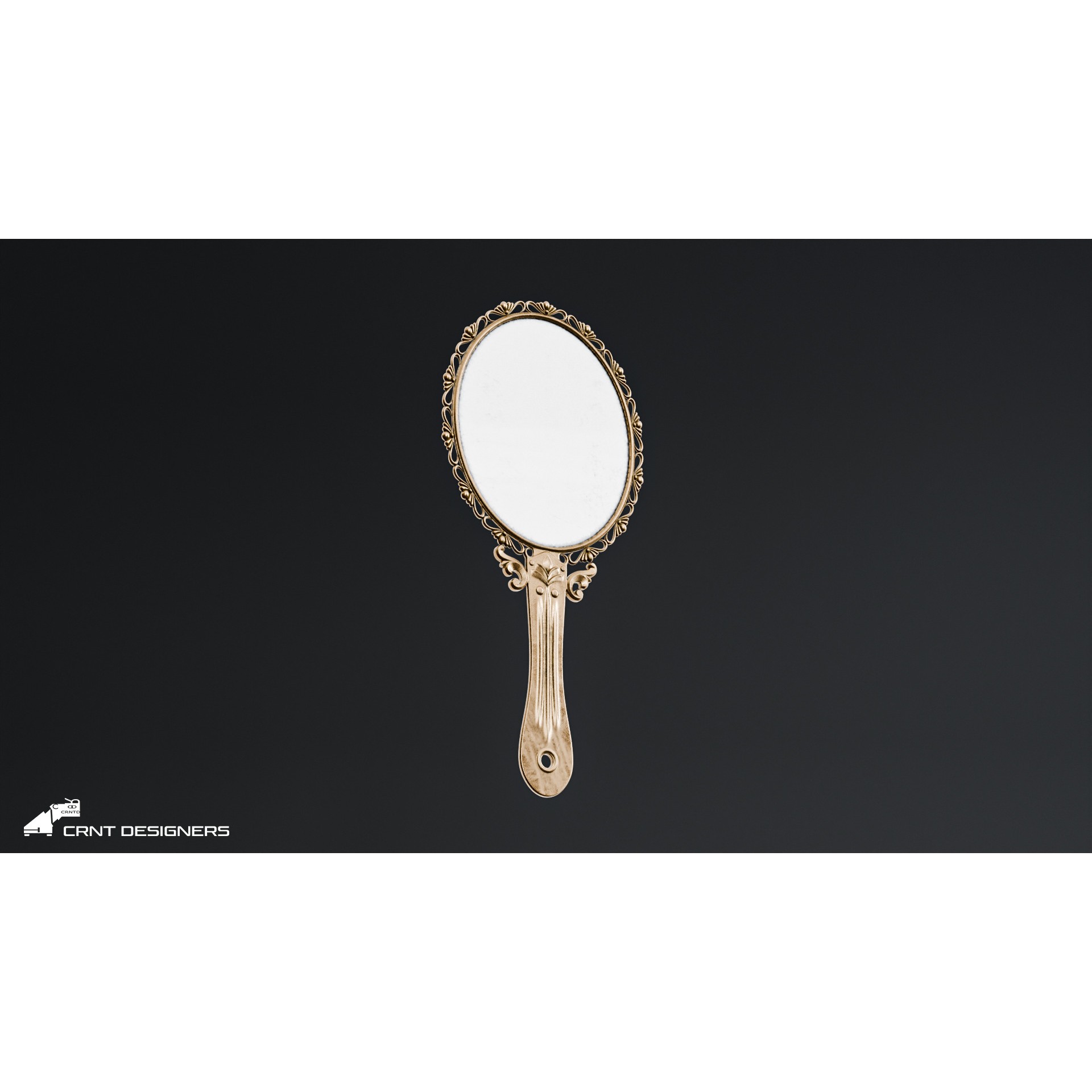 Vintage Hand Mirror - PBR Textured 3D Model - View 12