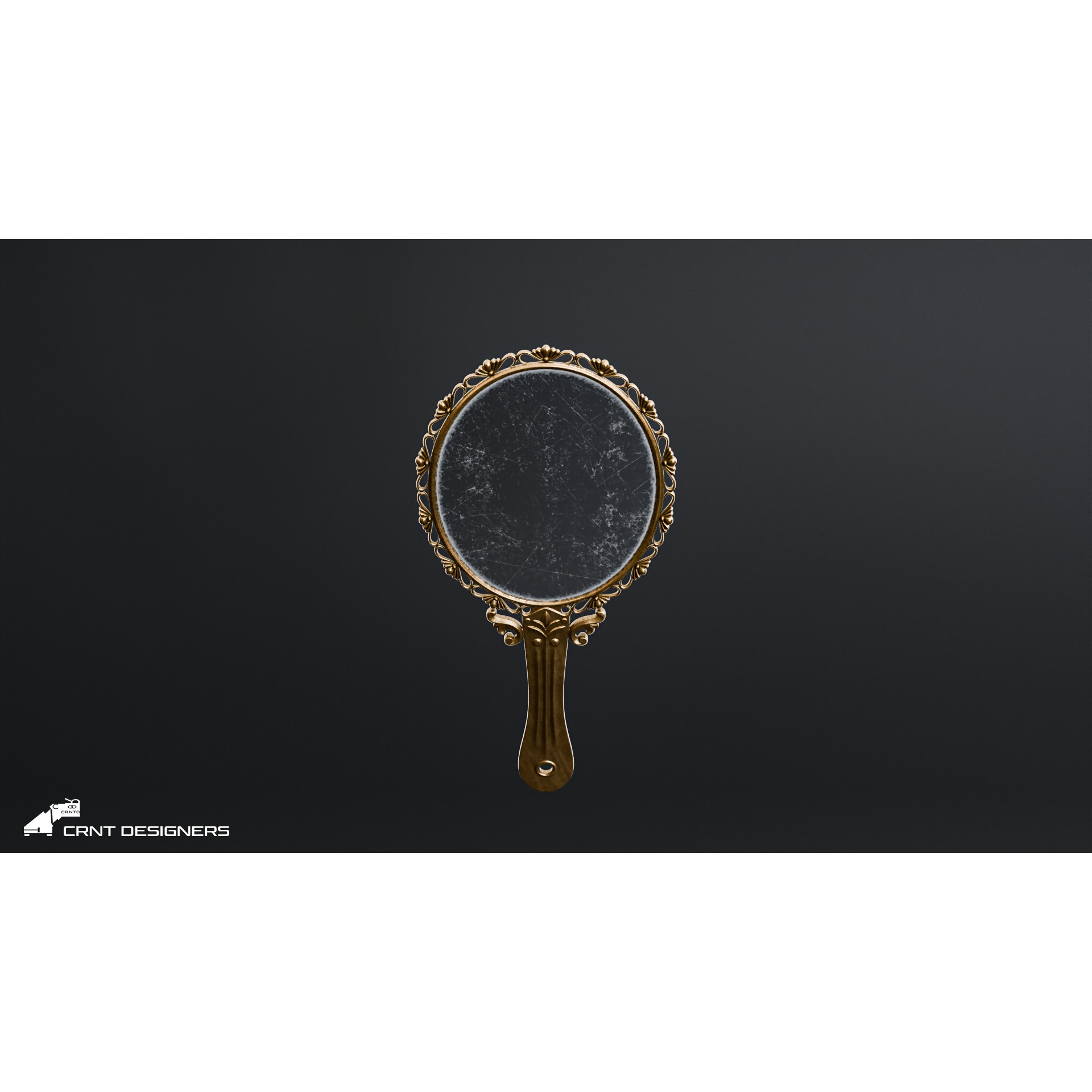 Vintage Hand Mirror - PBR Textured 3D Model - View 13