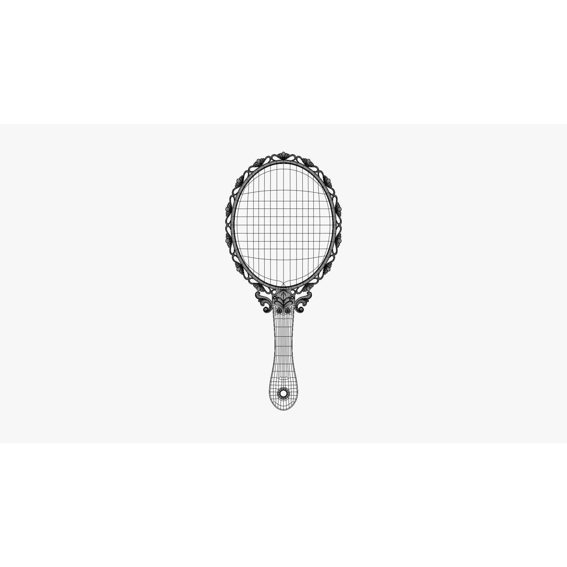 Vintage Hand Mirror - PBR Textured 3D Model - View 4