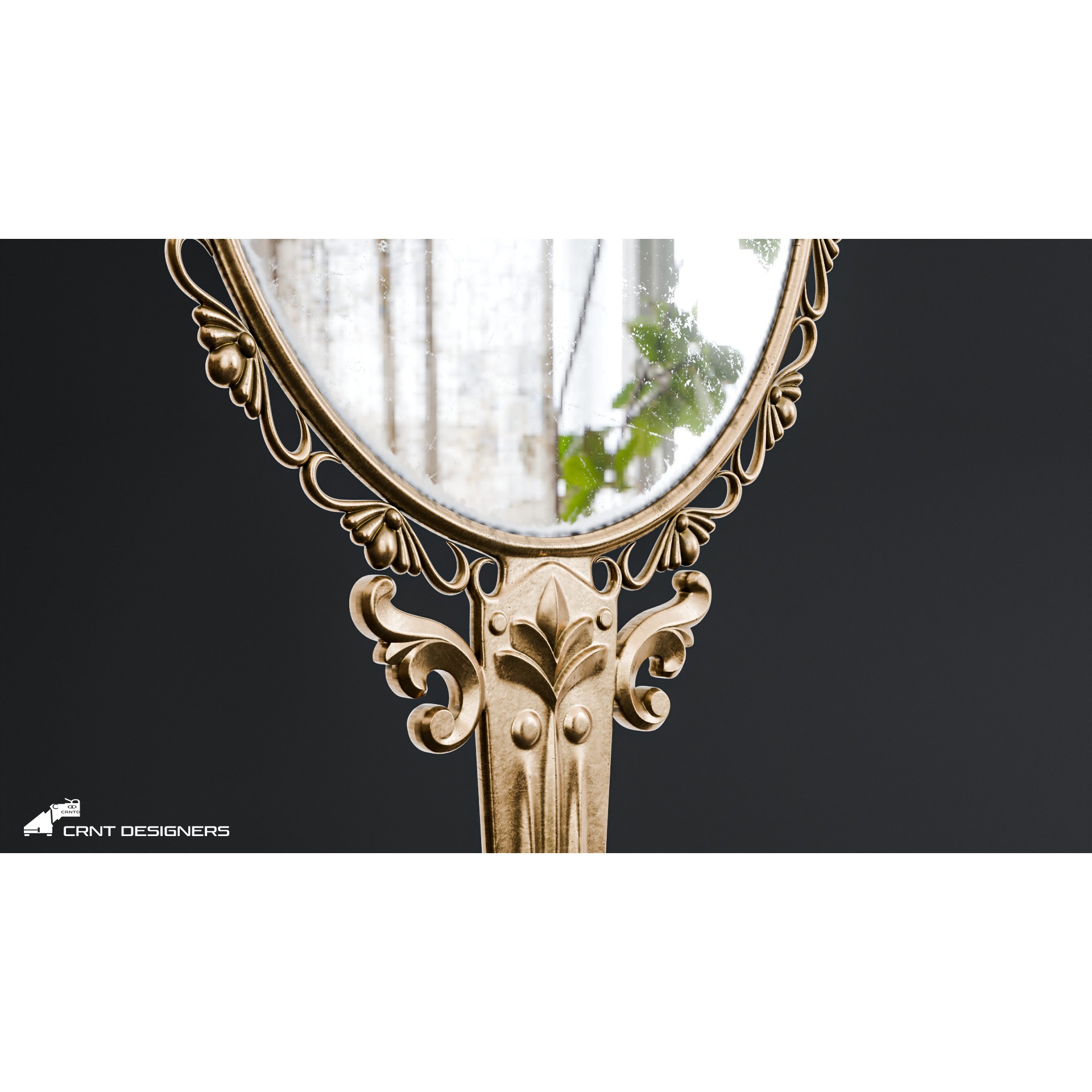 Vintage Hand Mirror - PBR Textured 3D Model - View 8