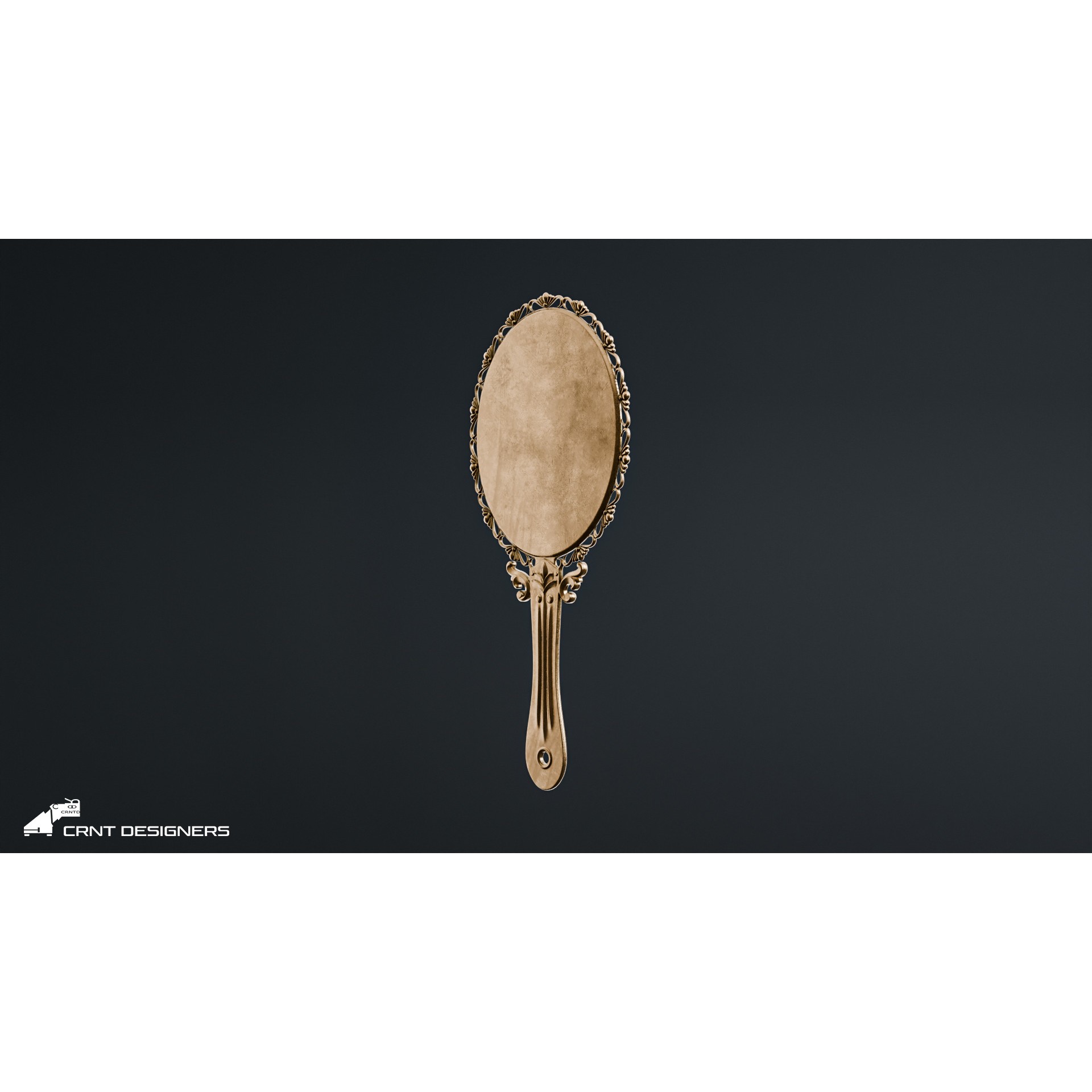 Vintage Hand Mirror - PBR Textured 3D Model - View 9