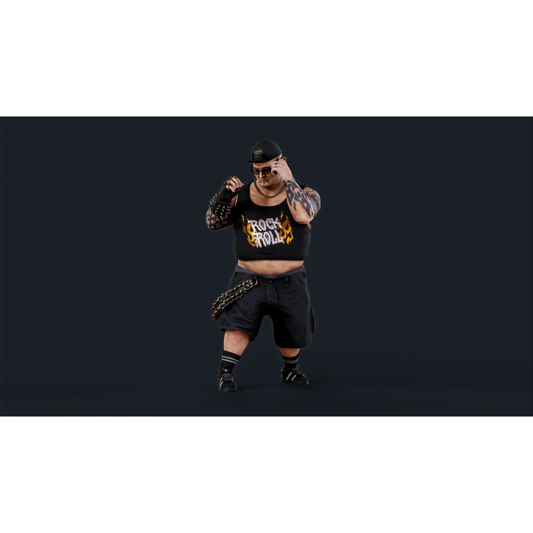 PUNK 2 3D Model – Low Poly Animated Character for Unity & Unreal Engine - View 10