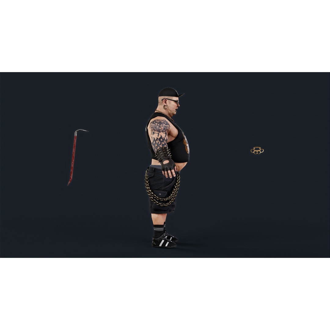 PUNK 2 3D Model – Low Poly Animated Character for Unity & Unreal Engine - View 12