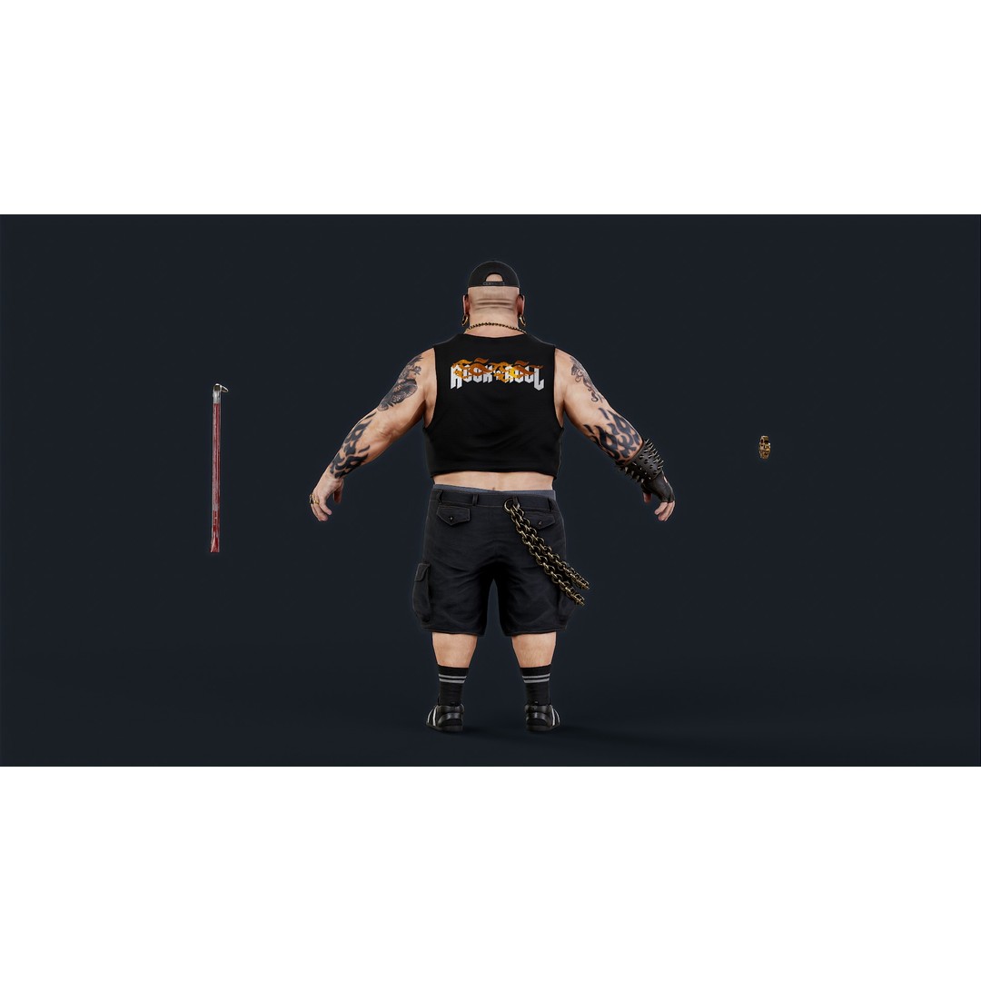 PUNK 2 3D Model – Low Poly Animated Character for Unity & Unreal Engine - View 13