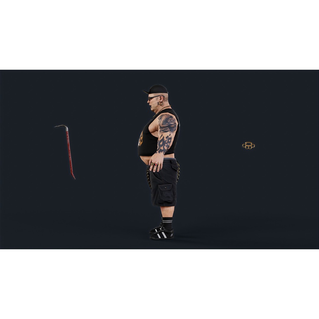 PUNK 2 3D Model – Low Poly Animated Character for Unity & Unreal Engine - View 14