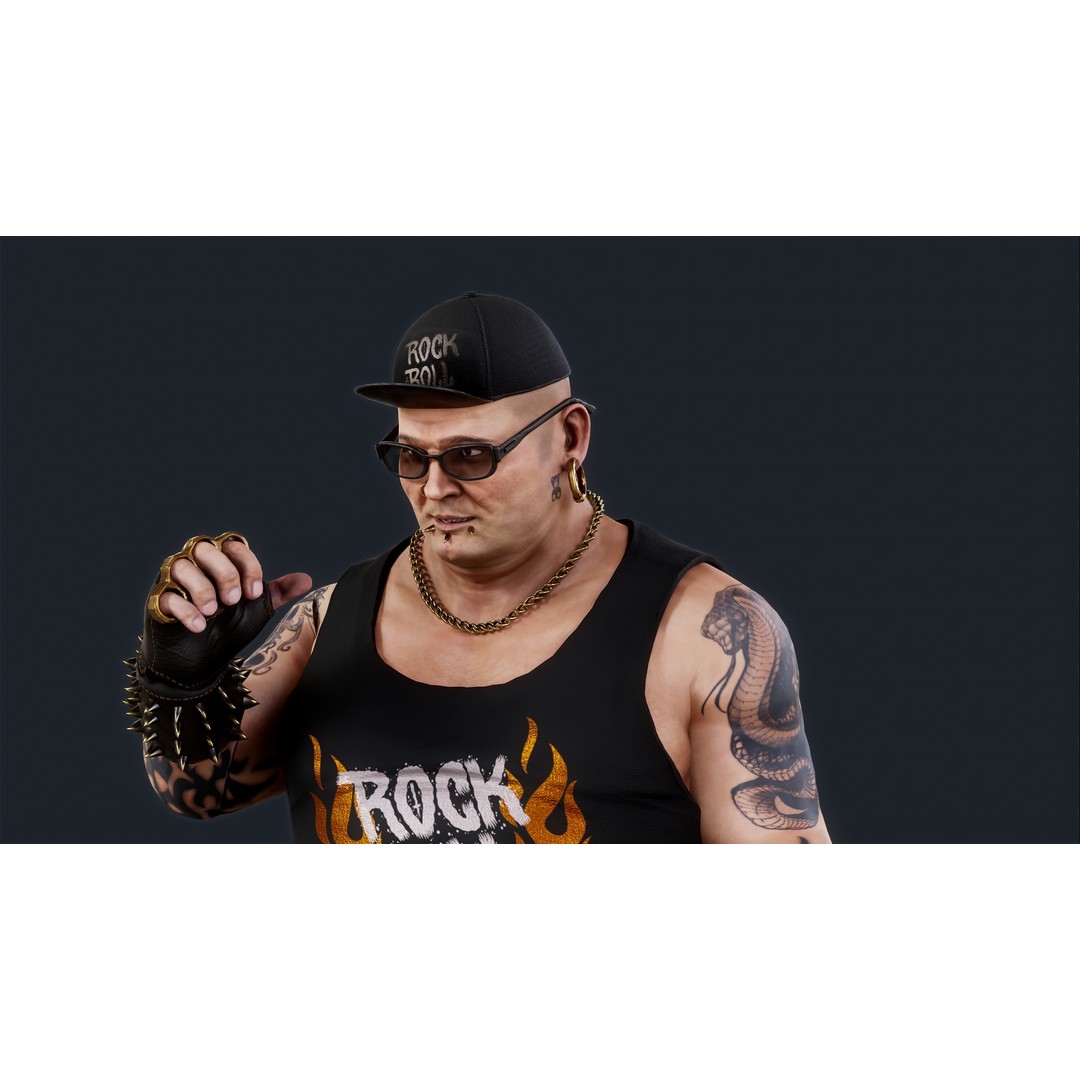 PUNK 2 3D Model – Low Poly Animated Character for Unity & Unreal Engine - View 3