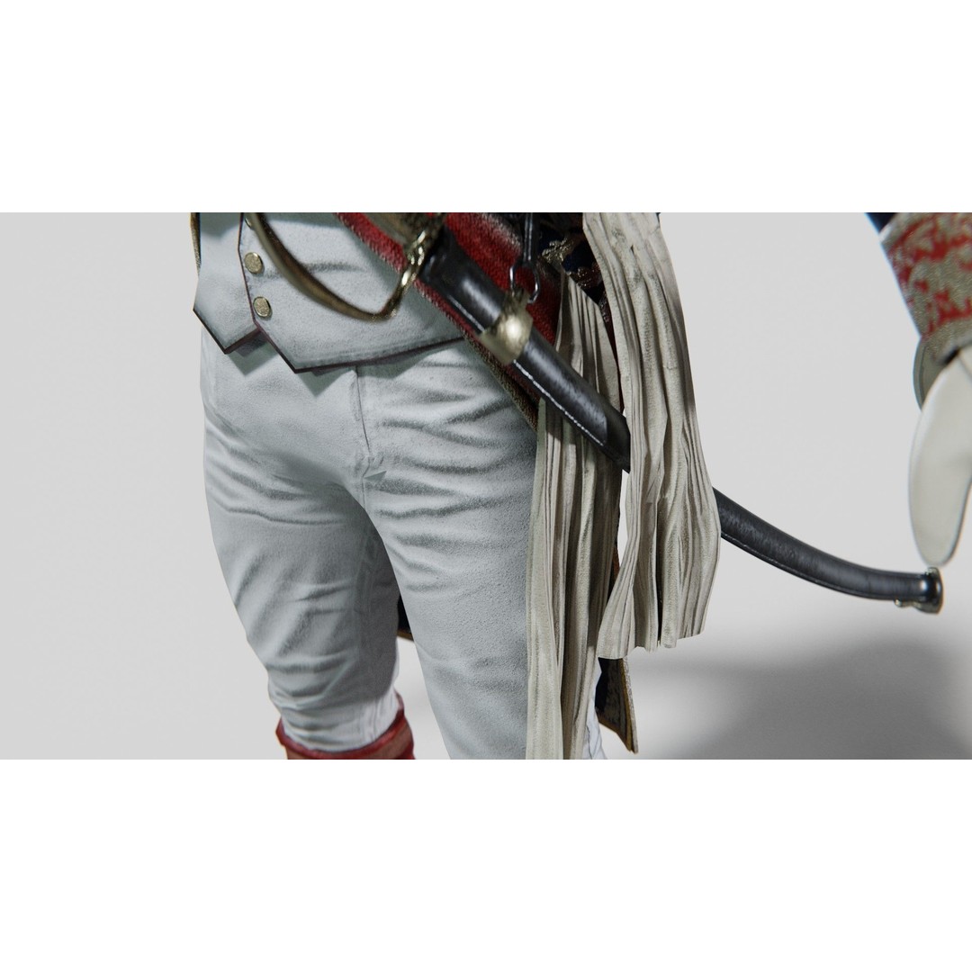 Napoleon General Rigged 3D Model – Low Poly Game-Ready Character, FBX, OBJ - View 10