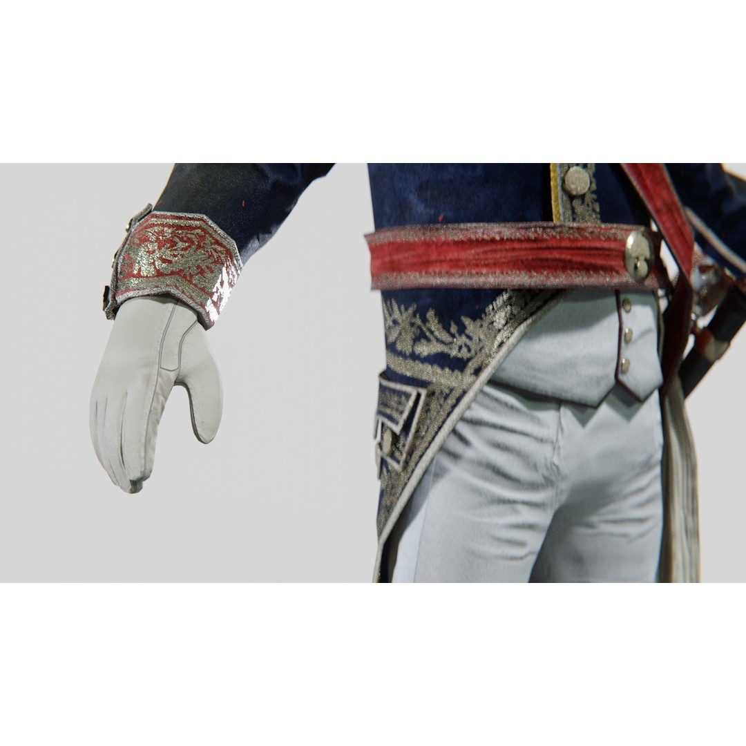 Napoleon General Rigged 3D Model – Low Poly Game-Ready Character, FBX, OBJ - View 11