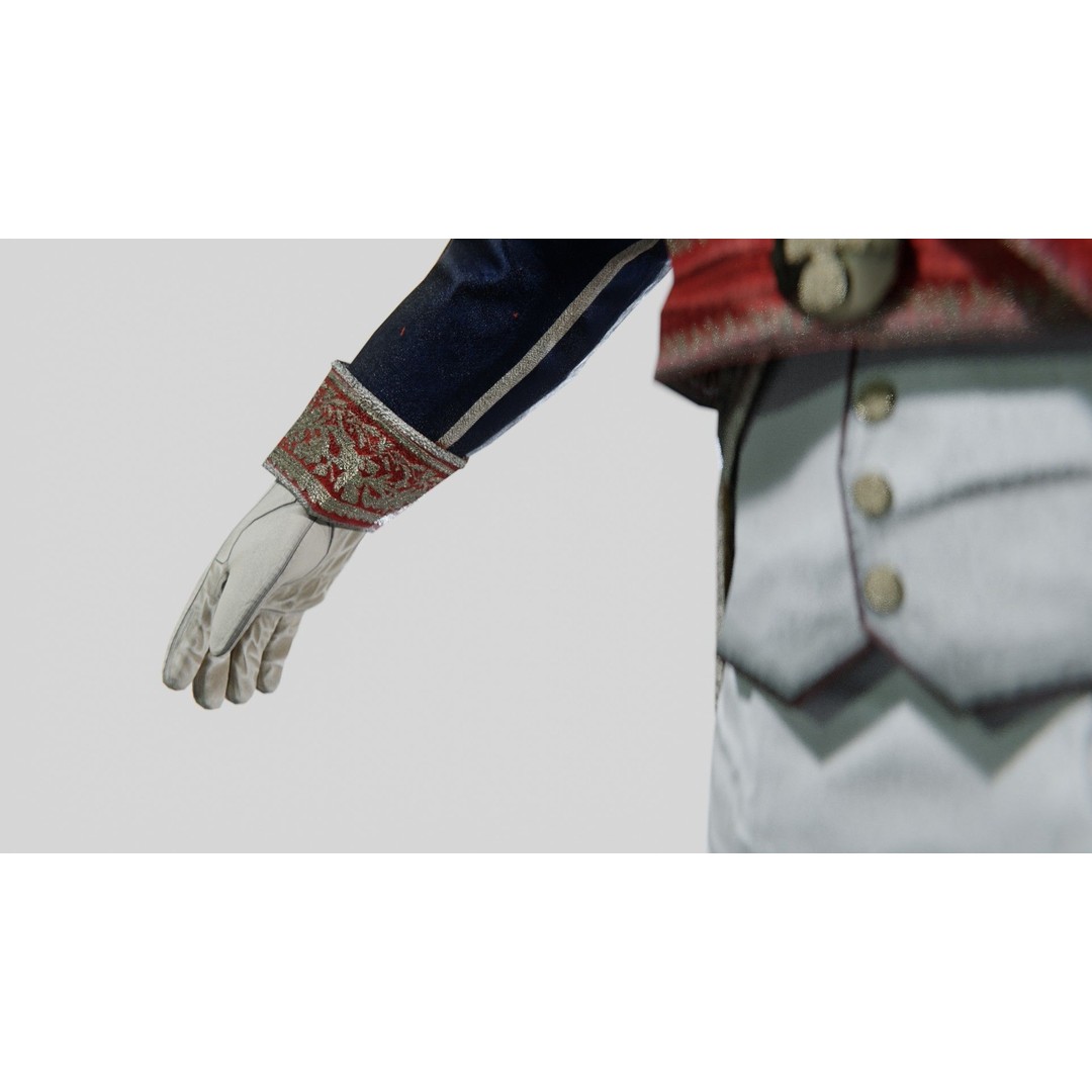 Napoleon General Rigged 3D Model – Low Poly Game-Ready Character, FBX, OBJ - View 12
