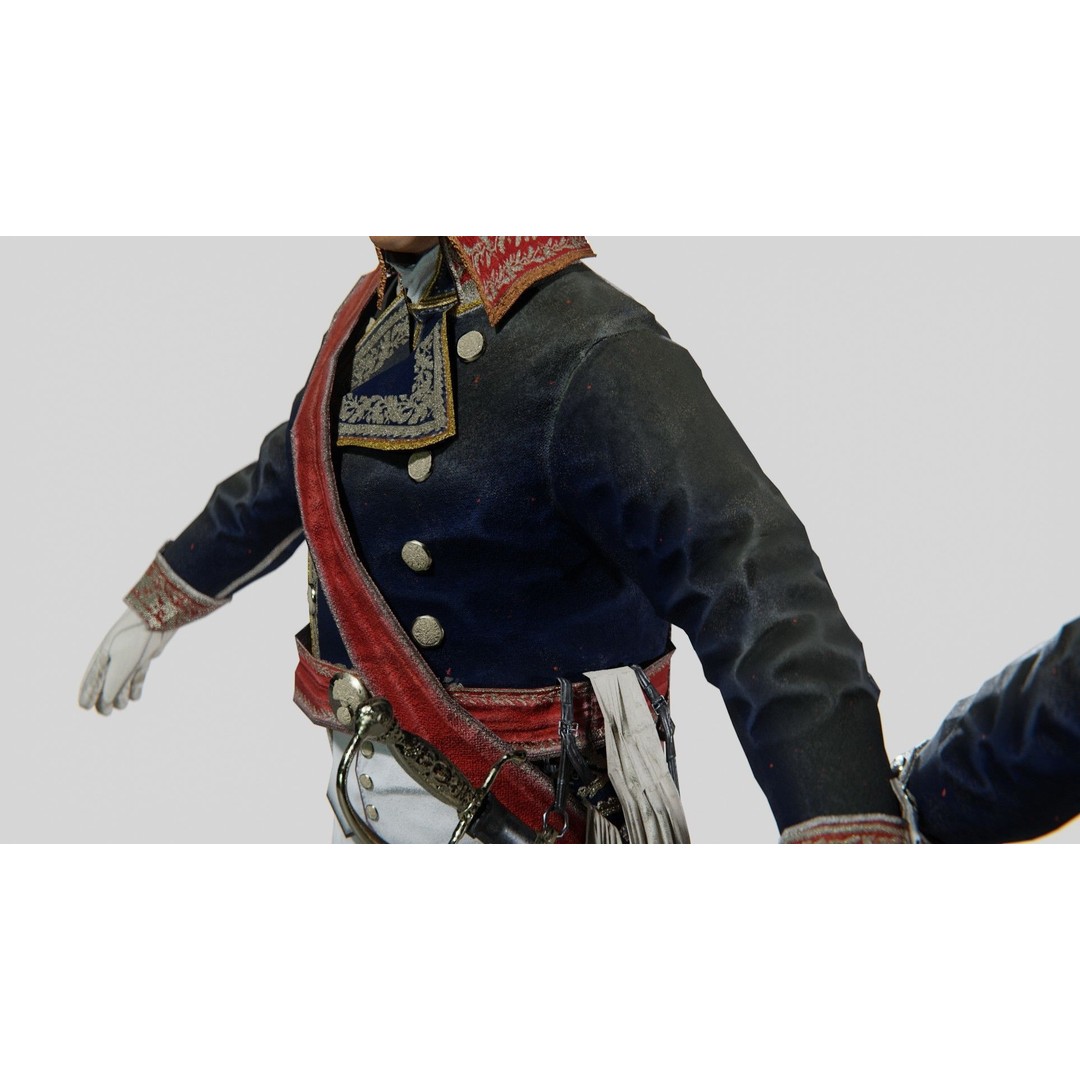 Napoleon General Rigged 3D Model – Low Poly Game-Ready Character, FBX, OBJ - View 13