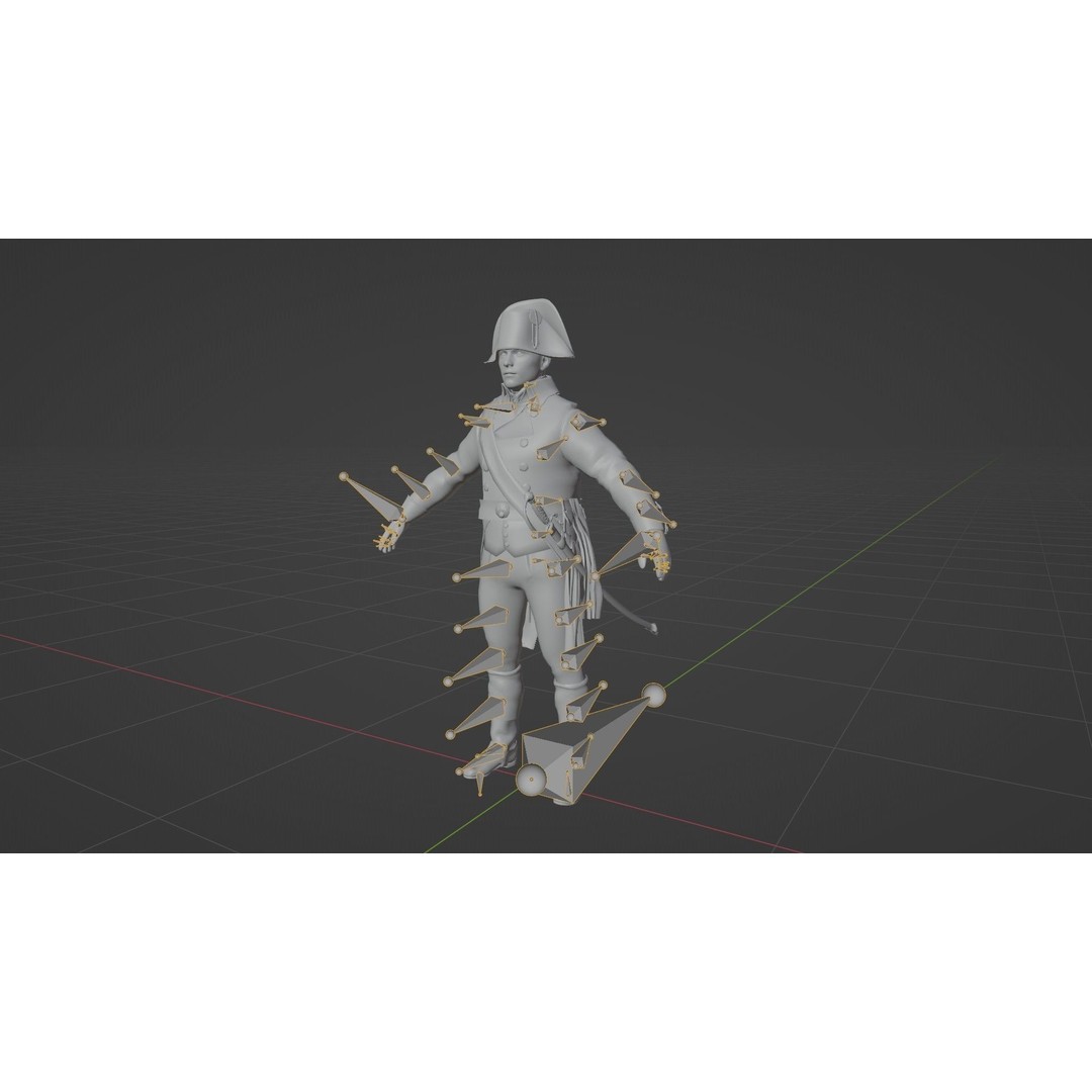 Napoleon General Rigged 3D Model – Low Poly Game-Ready Character, FBX, OBJ - View 17