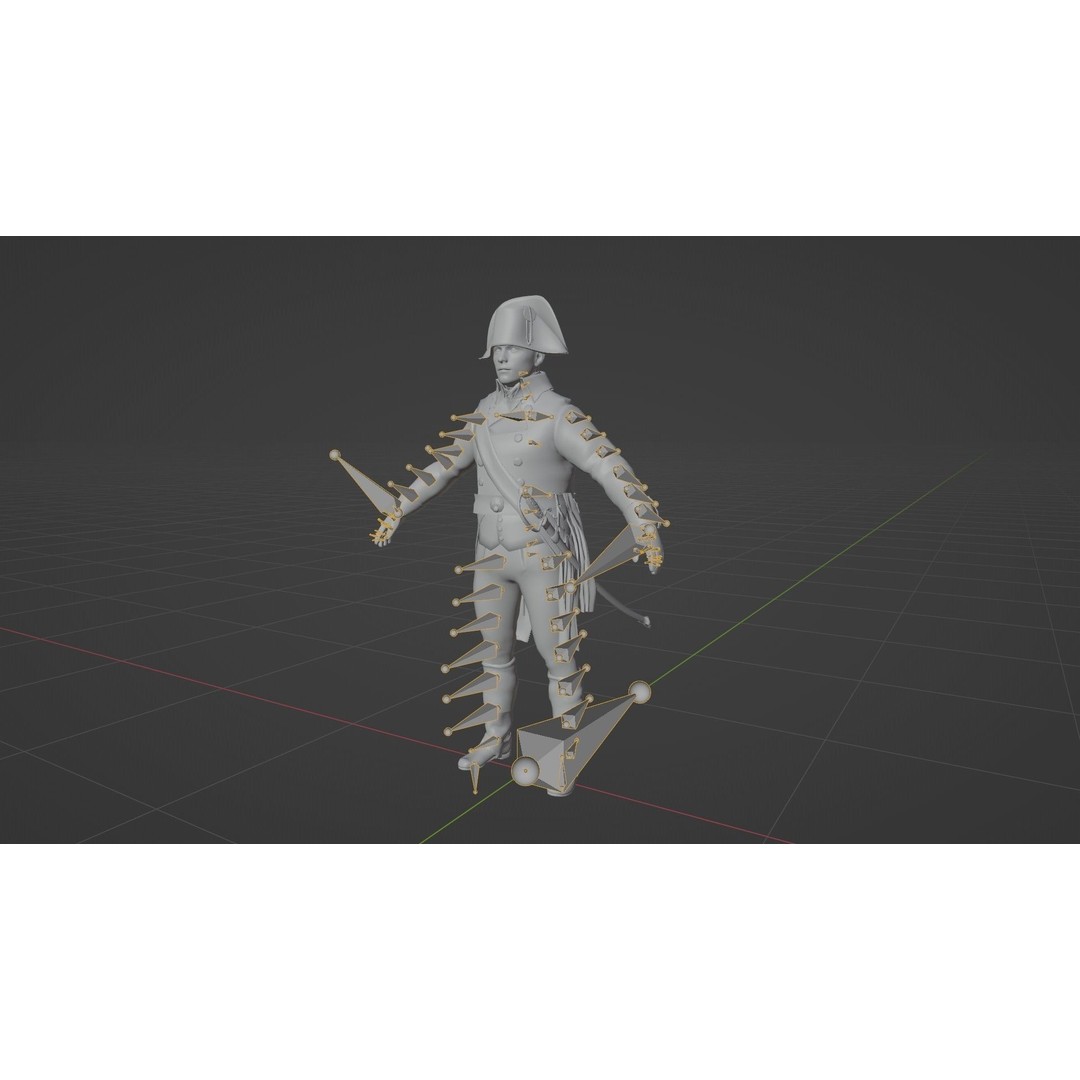 Napoleon General Rigged 3D Model – Low Poly Game-Ready Character, FBX, OBJ - View 18