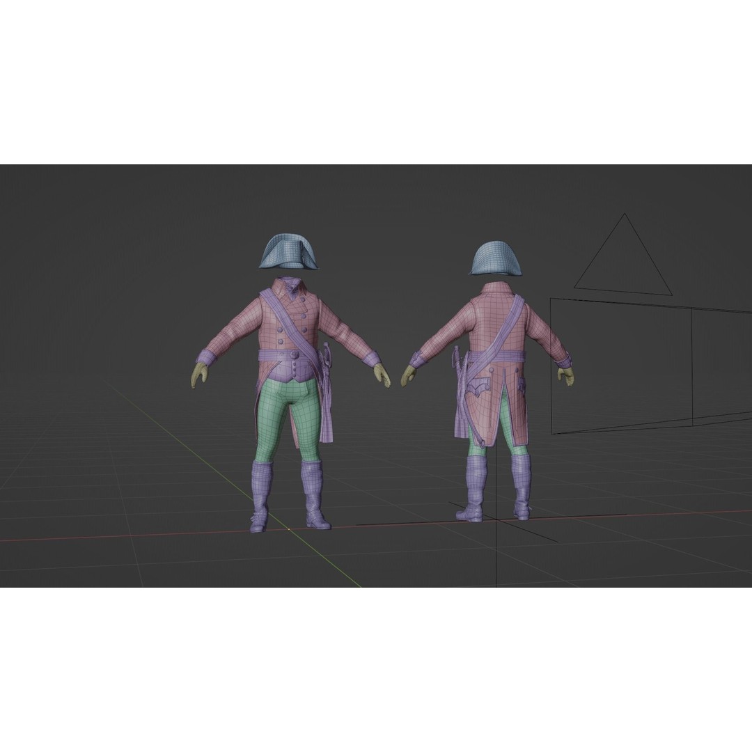 Napoleon General Rigged 3D Model – Low Poly Game-Ready Character, FBX, OBJ - View 19