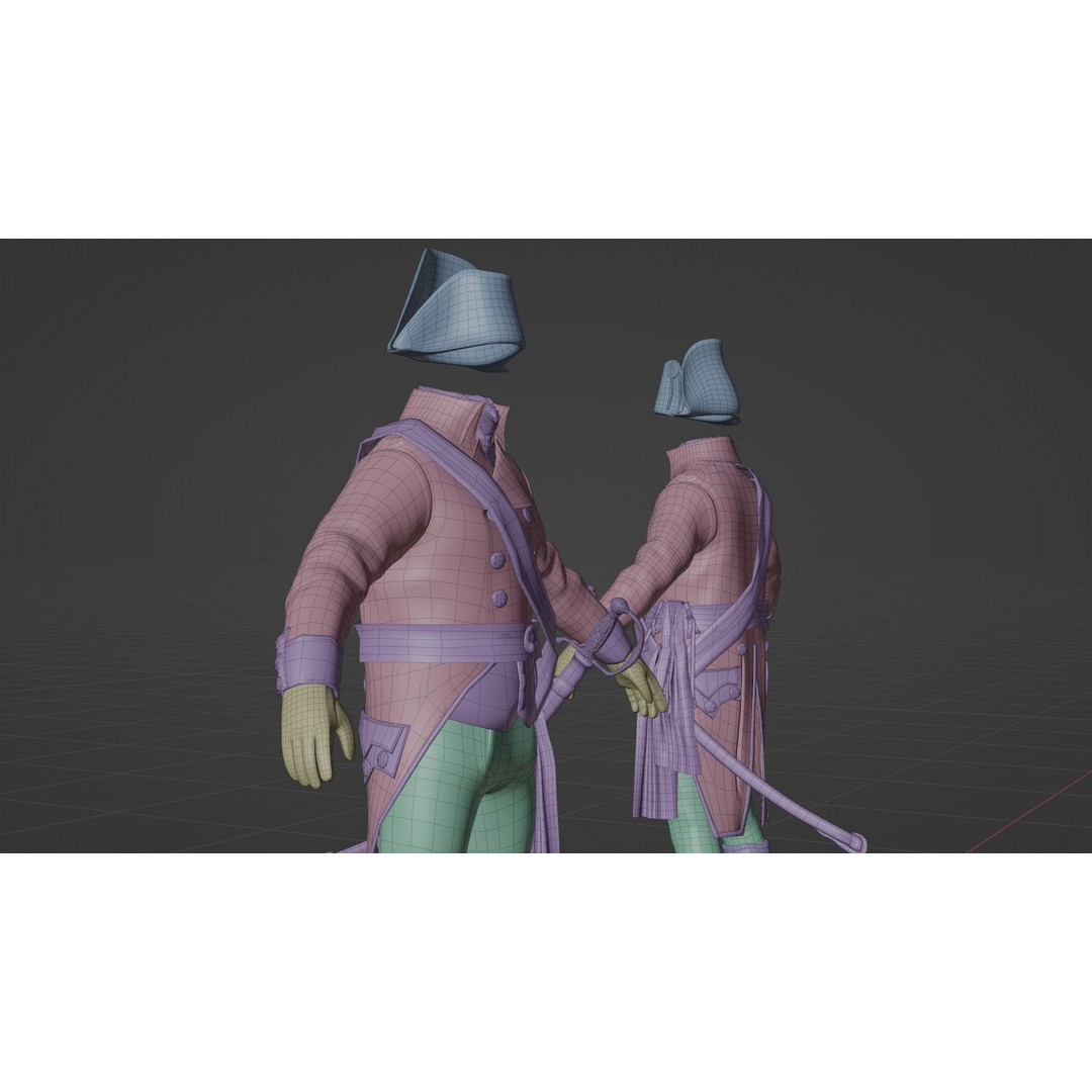 Napoleon General Rigged 3D Model – Low Poly Game-Ready Character, FBX, OBJ - View 21